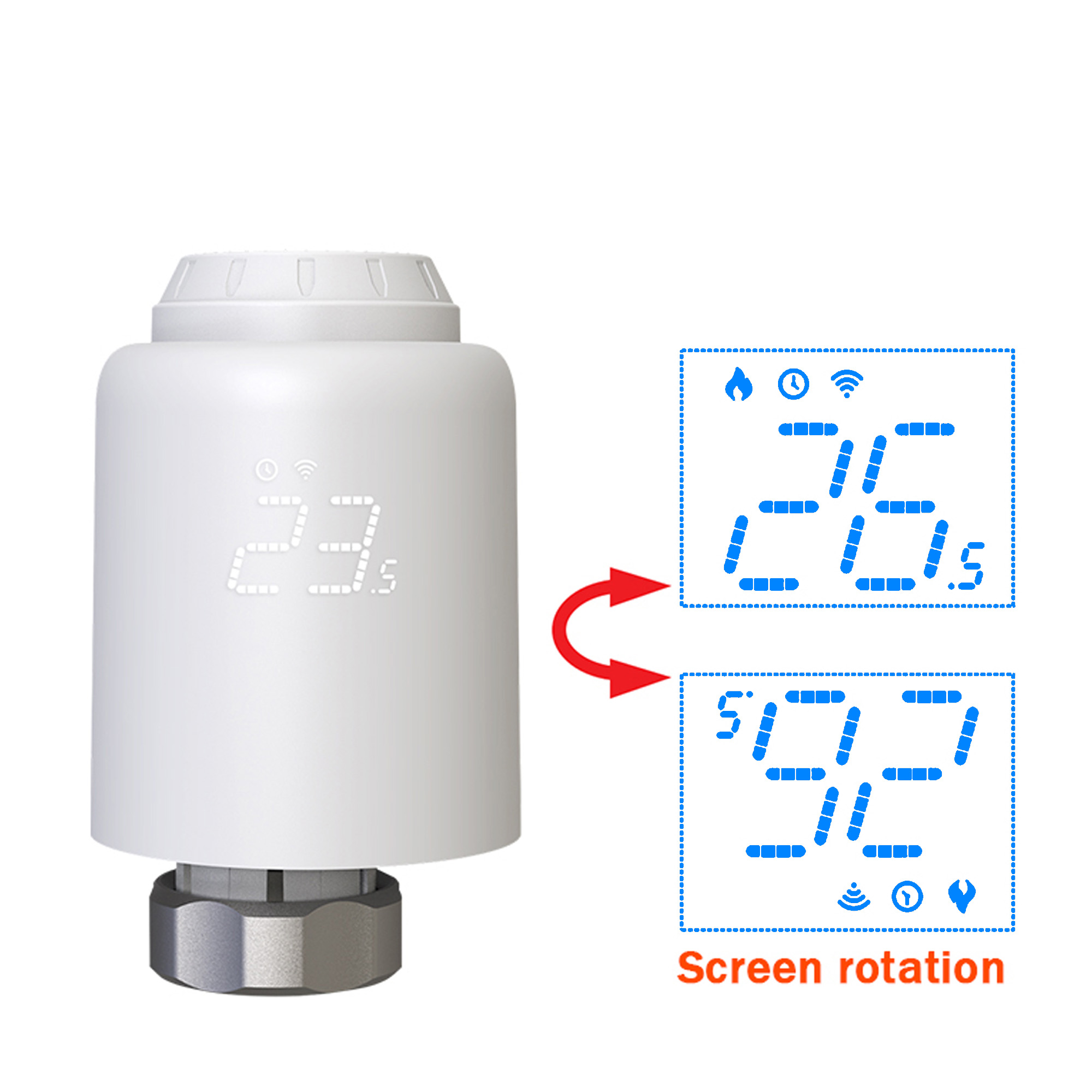 Termostat TELLUR SMART WIFI THERMOSTATIC RADIATOR VALVE RVSH1 LED bijeli-11