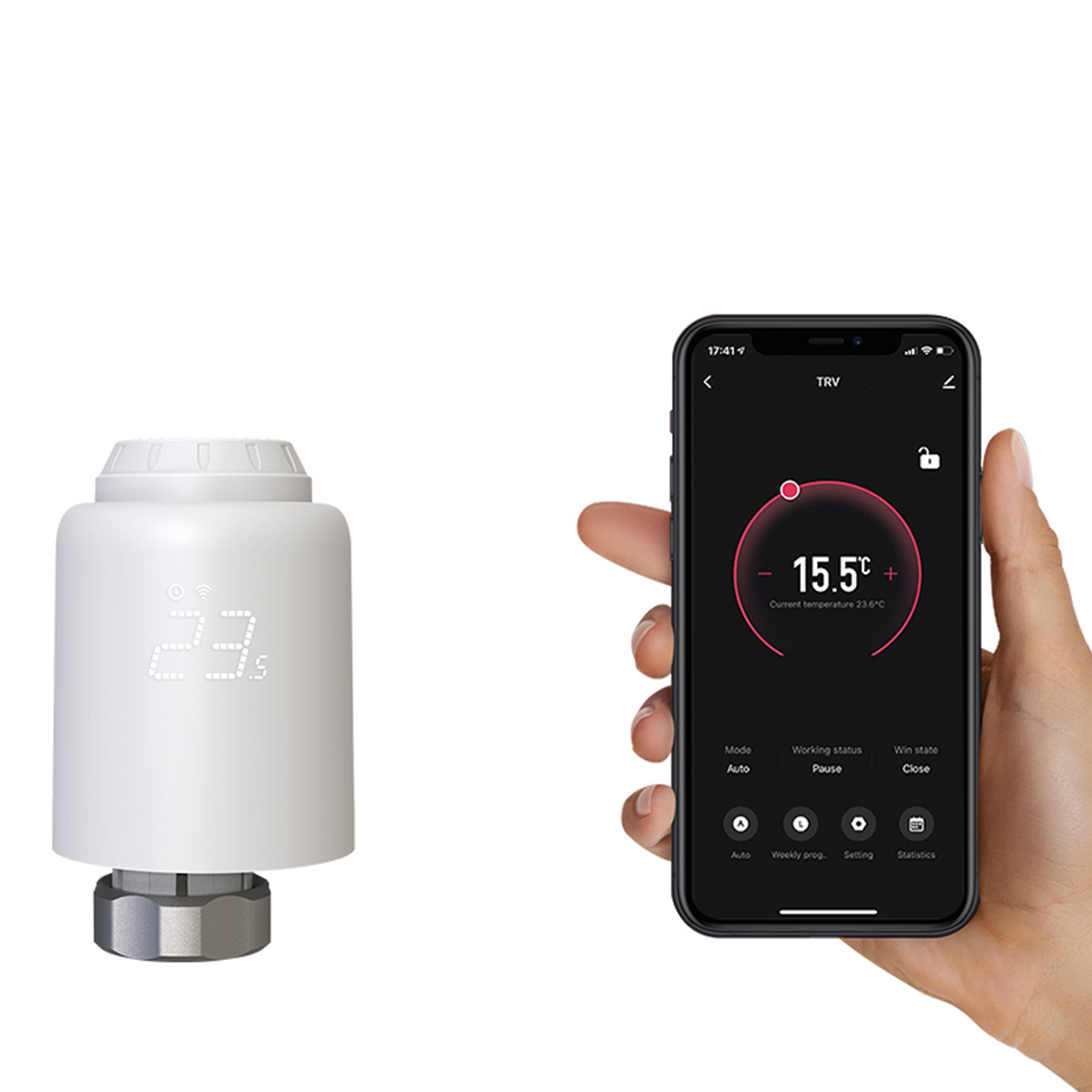 Termostat TELLUR SMART WIFI THERMOSTATIC RADIATOR VALVE RVSH1 LED bijeli-10