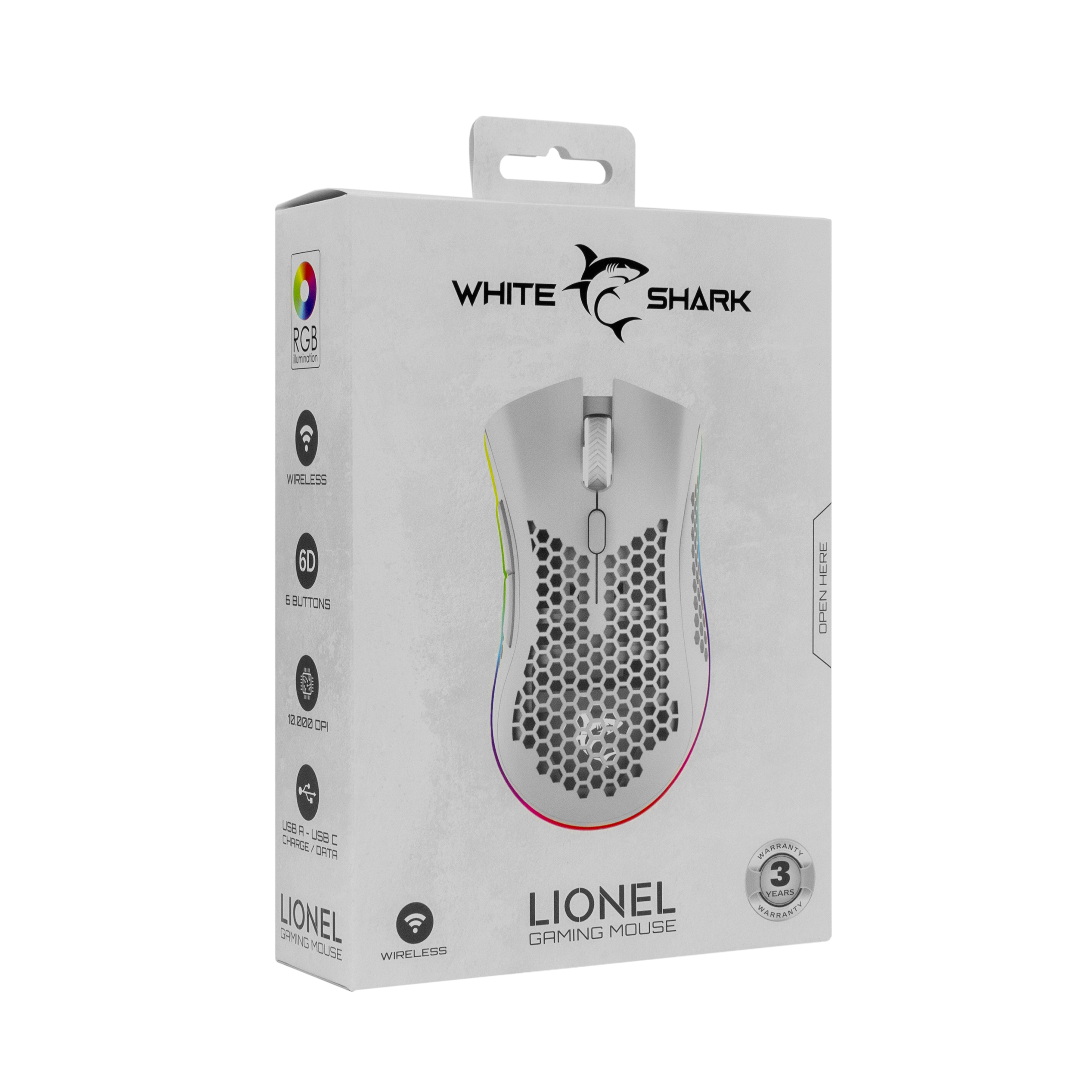 Miš WHITE SHARK WGM-5012 LIONEL (bežični, 10.000 DPI) bijeli-15