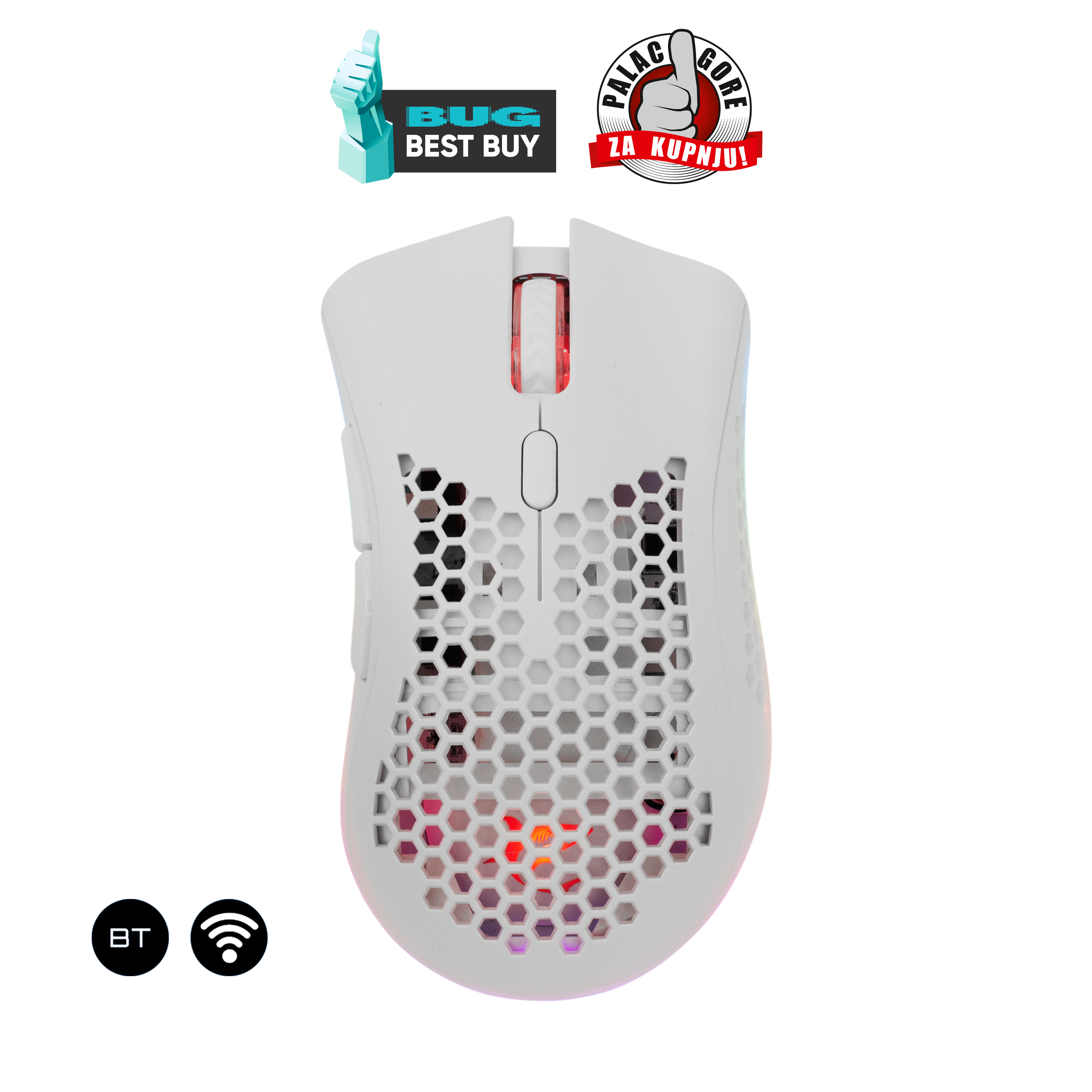 Miš WHITE SHARK WGM-5012 LIONEL (bežični, 10.000 DPI) bijeli-16