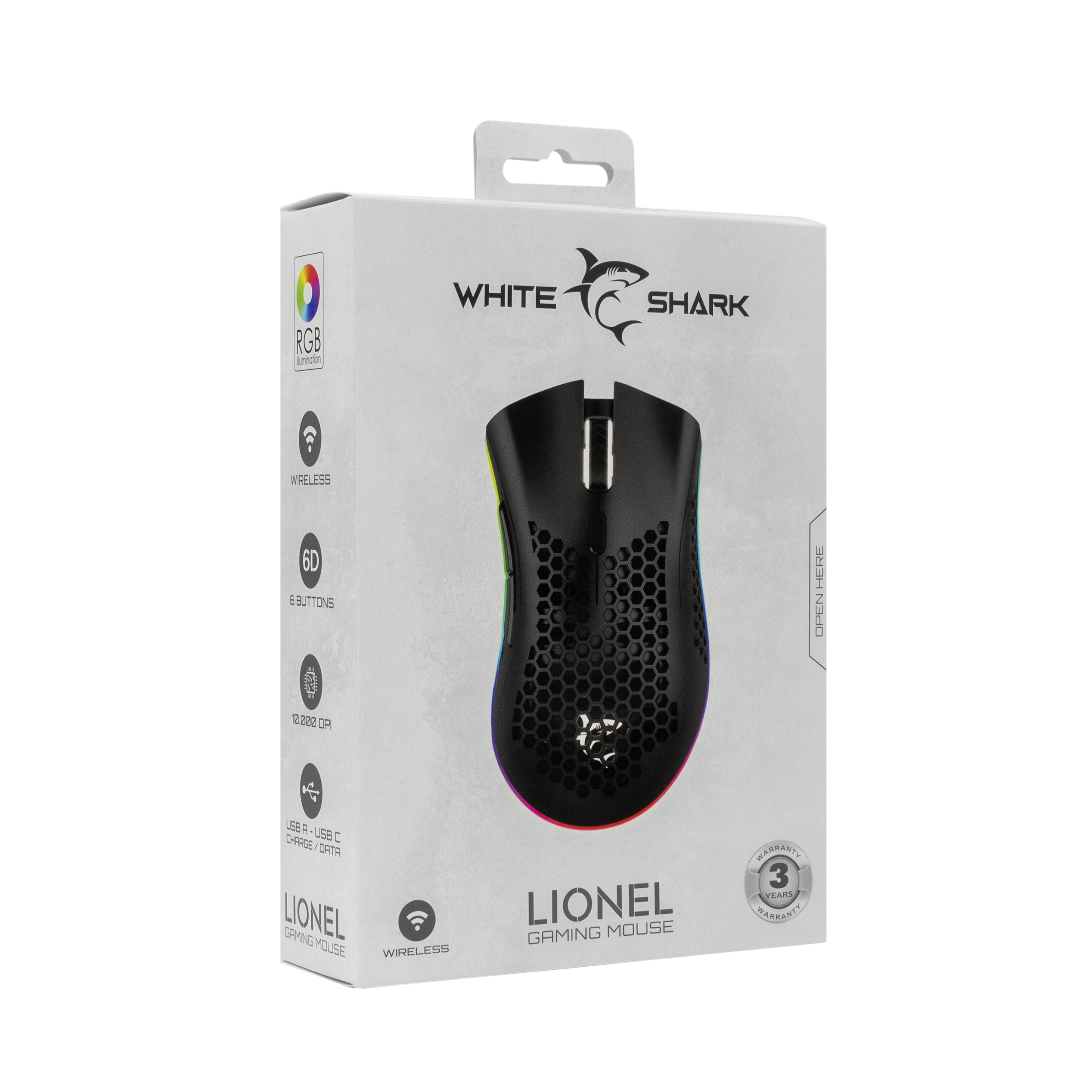 Miš WHITE SHARK WGM-5012 LIONEL (bežični, 10.000 DPI) crni-15