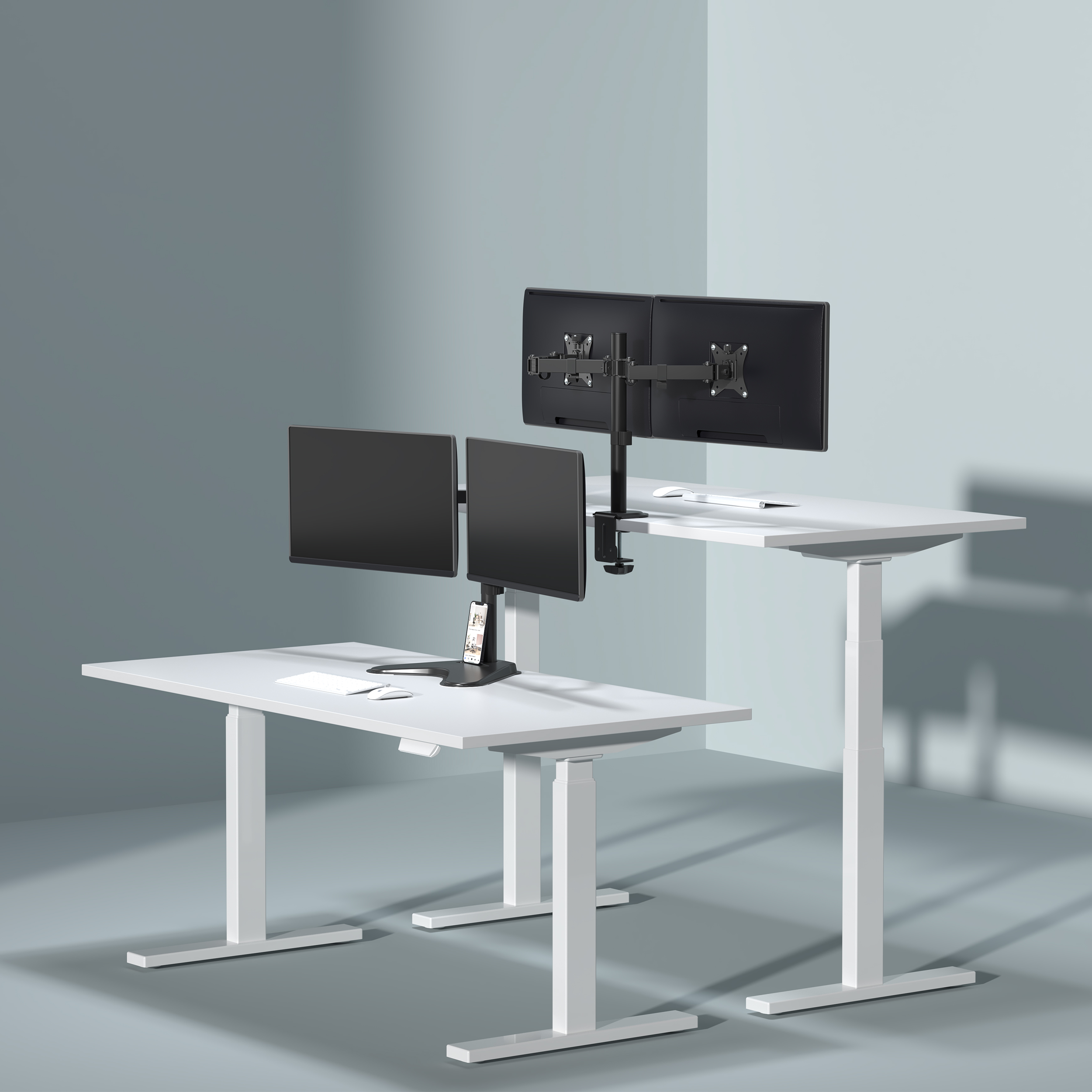 Nosač za dva monitora SBOX LCD-352/2-2 (stolni)-7