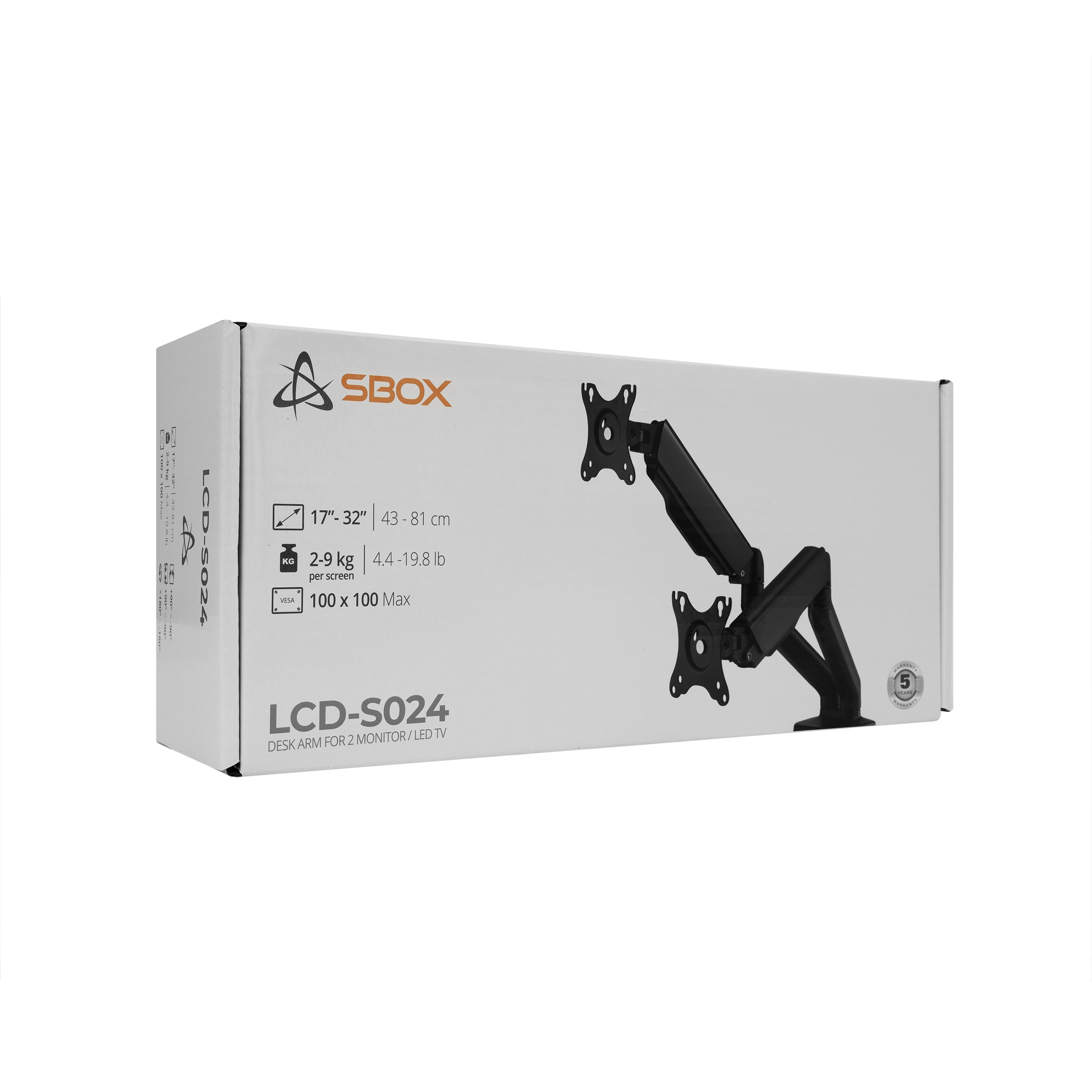 Nosač dva monitora SBOX LCD-S024-2 (stolni)-9
