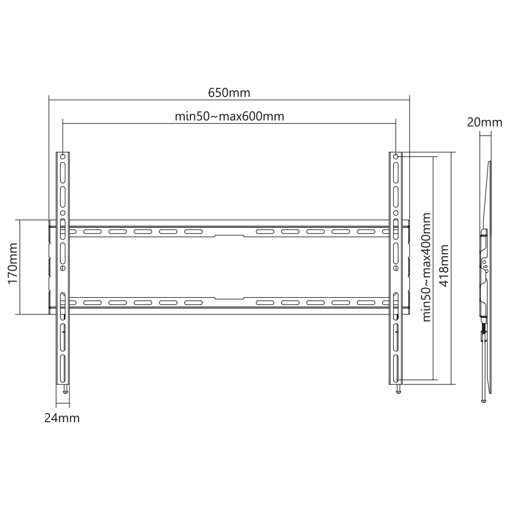 Nosač za TV zidni SBOX PLB-2264F-2 (37"- 80", do 45 kg)-4