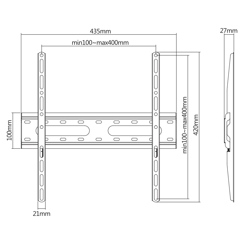 Nosač za TV zidni SBOX PLB-2544F-2 (32"- 70", do 45 kg)-10