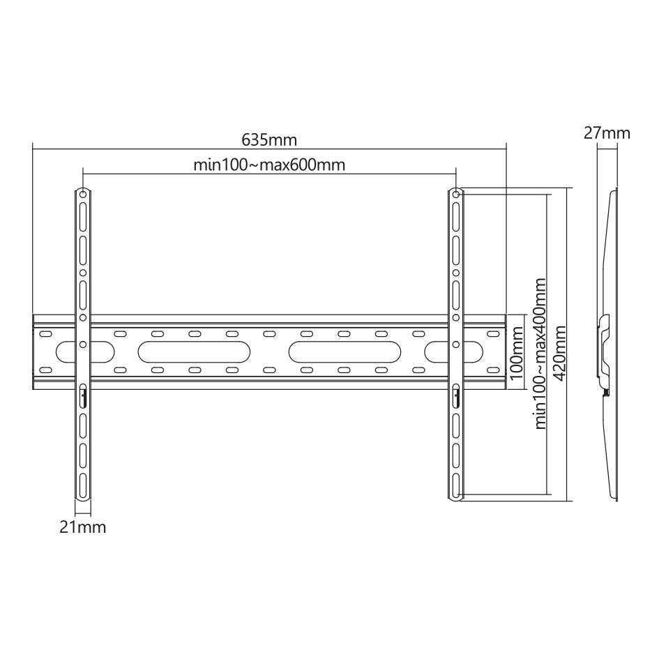 Nosač za TV zidni SBOX PLB-2546F-2 (37"- 80", do 45 kg)-4