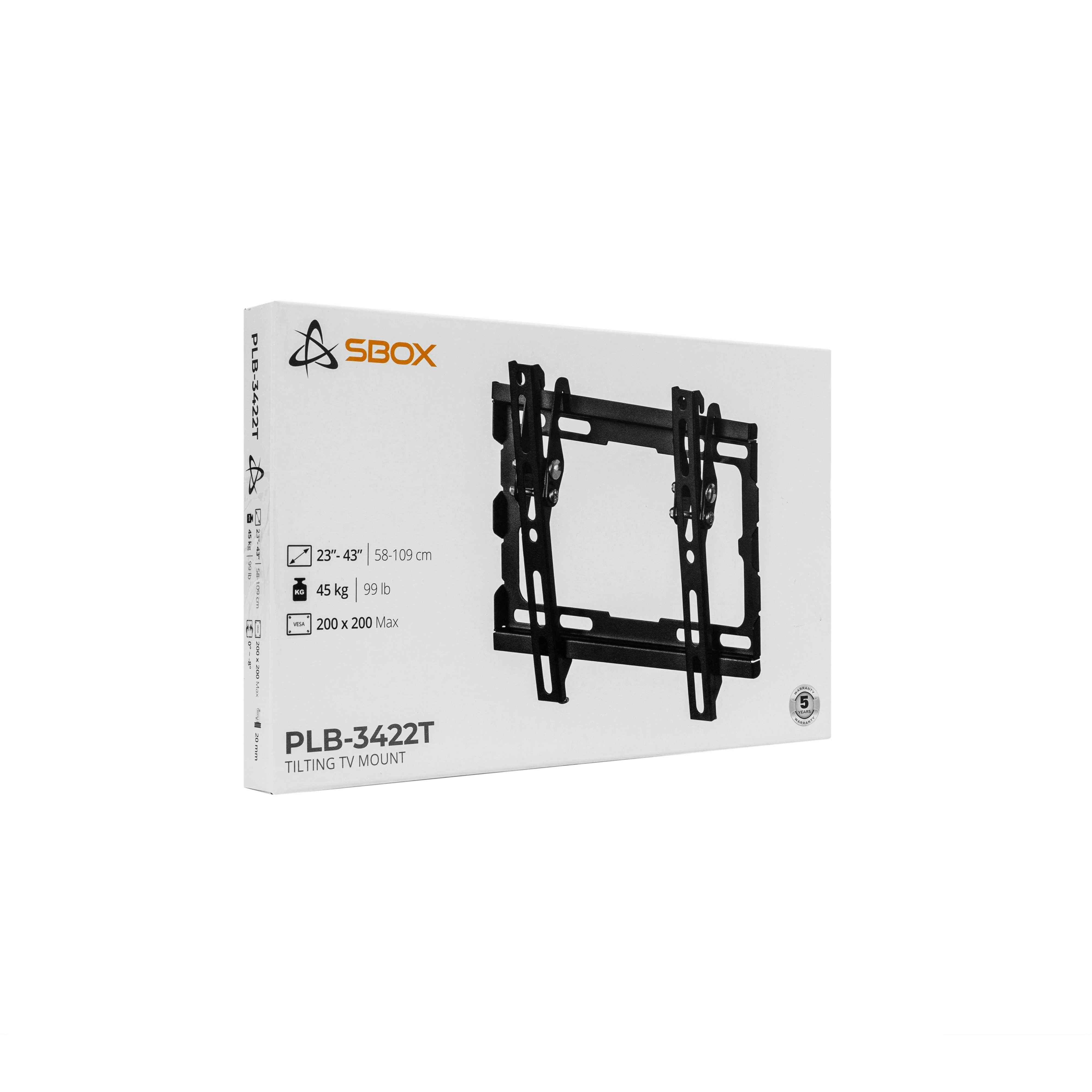Nosač za TV zidni SBOX PLB-3422T-2 (23"-43", do 45 kg, nagib 8°)-7