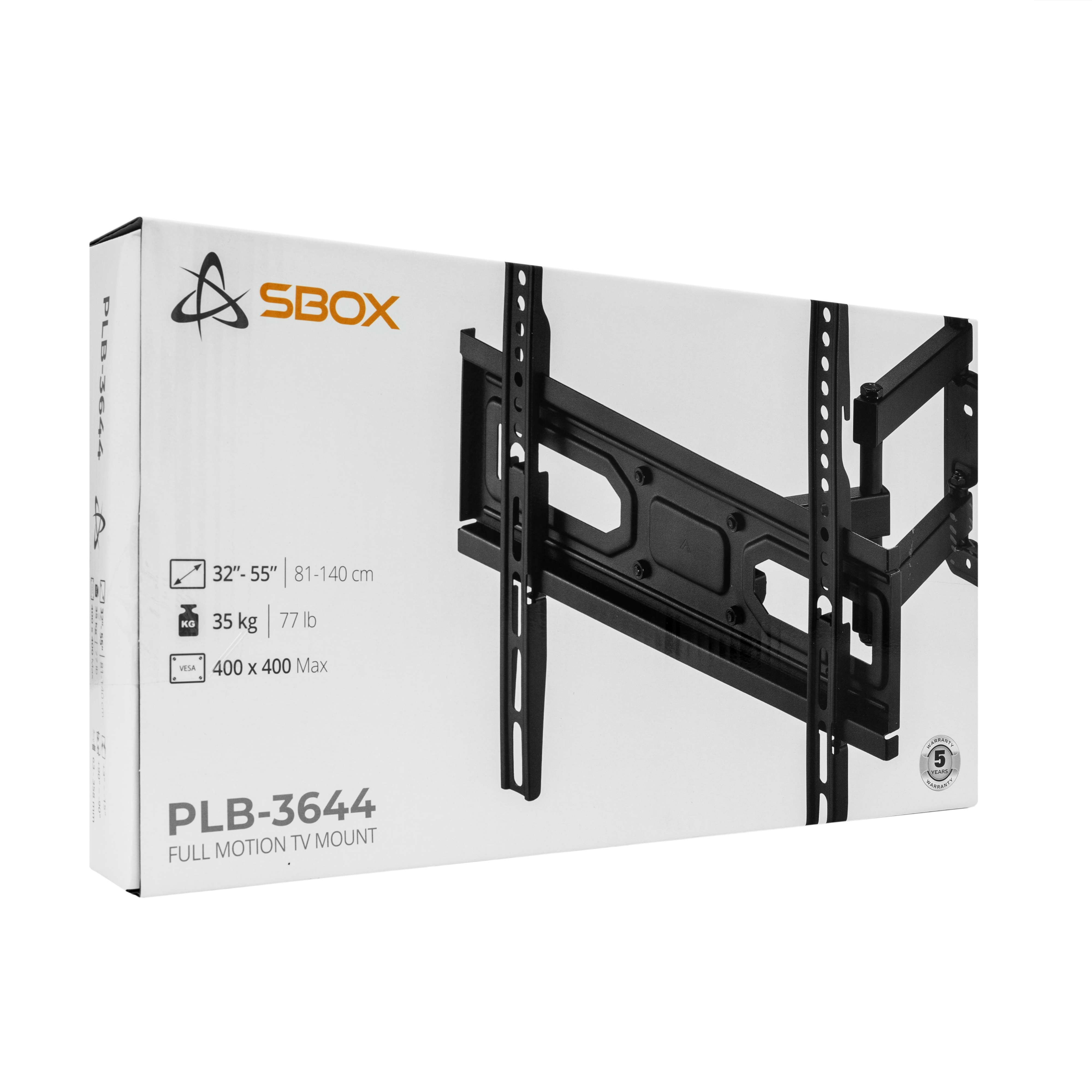 Nosač za TV zidni SBOX PLB-3644-2 (32"- 55", do 35 kg, nagib 15°, zakret 90°)-8