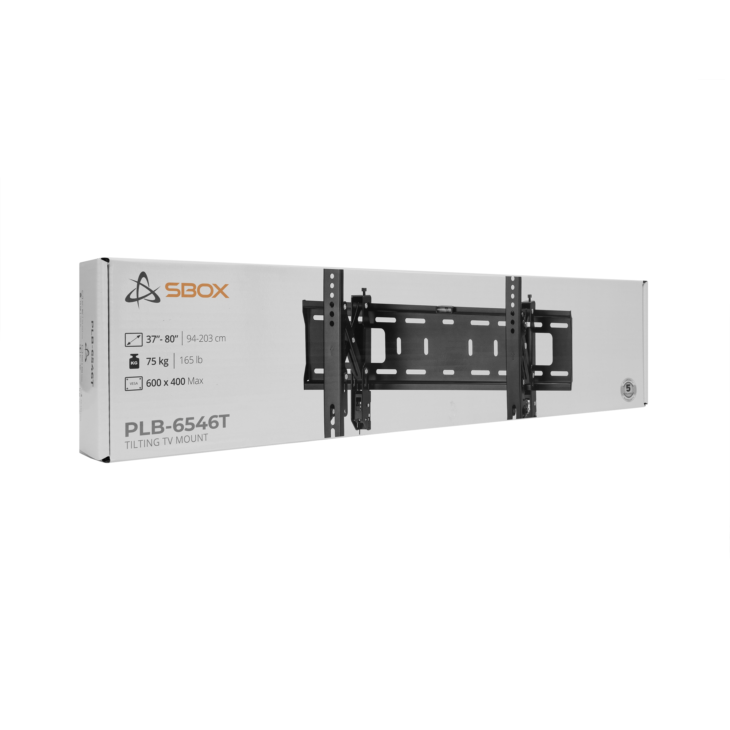 Nosač za TV zidni SBOX PLB-6546T-2 (37"- 80", do 75kg, nagib +5°/ -10°, zakret +5°/-5°)-6