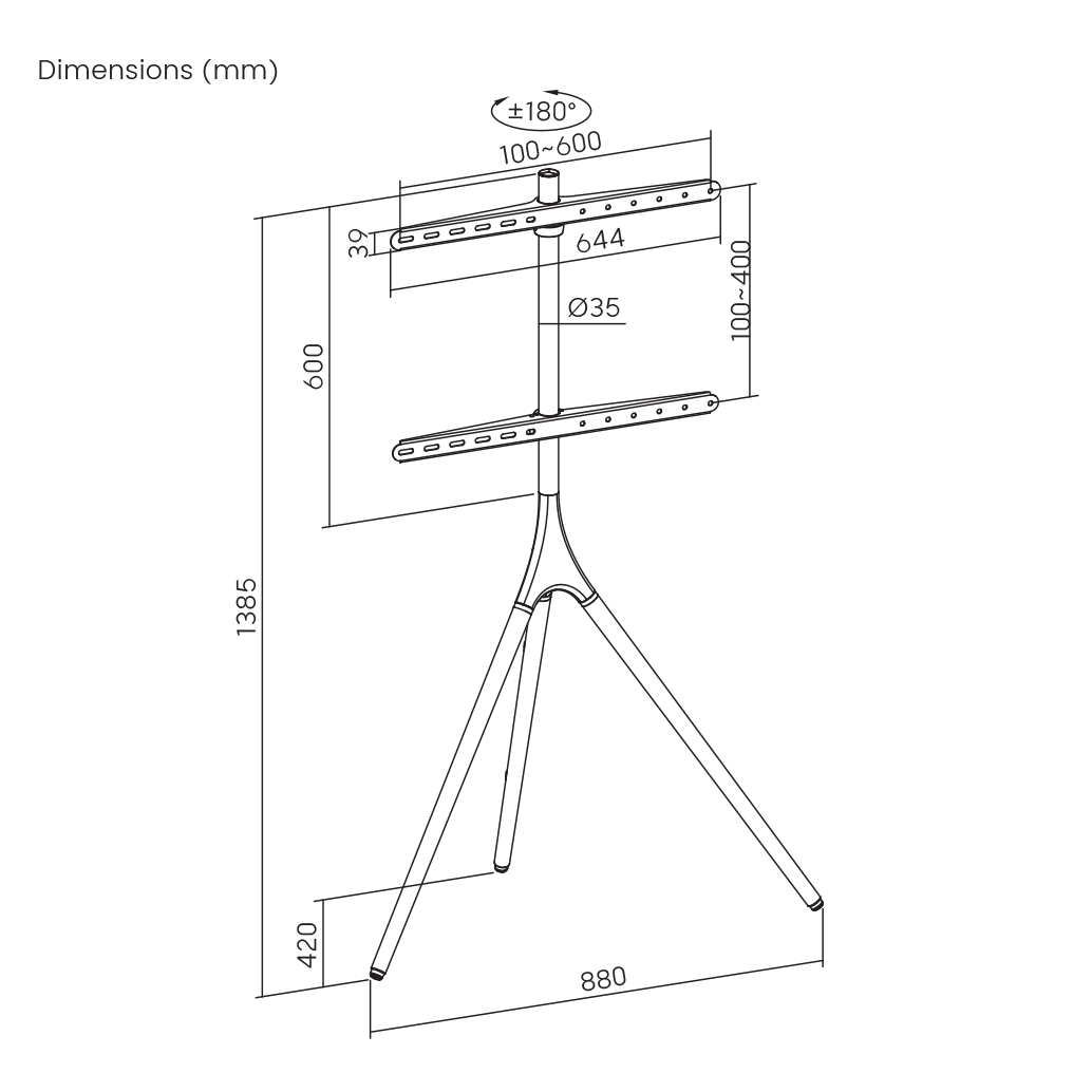 Podni fiksni stalak za TV SBOX FS-1246F-22