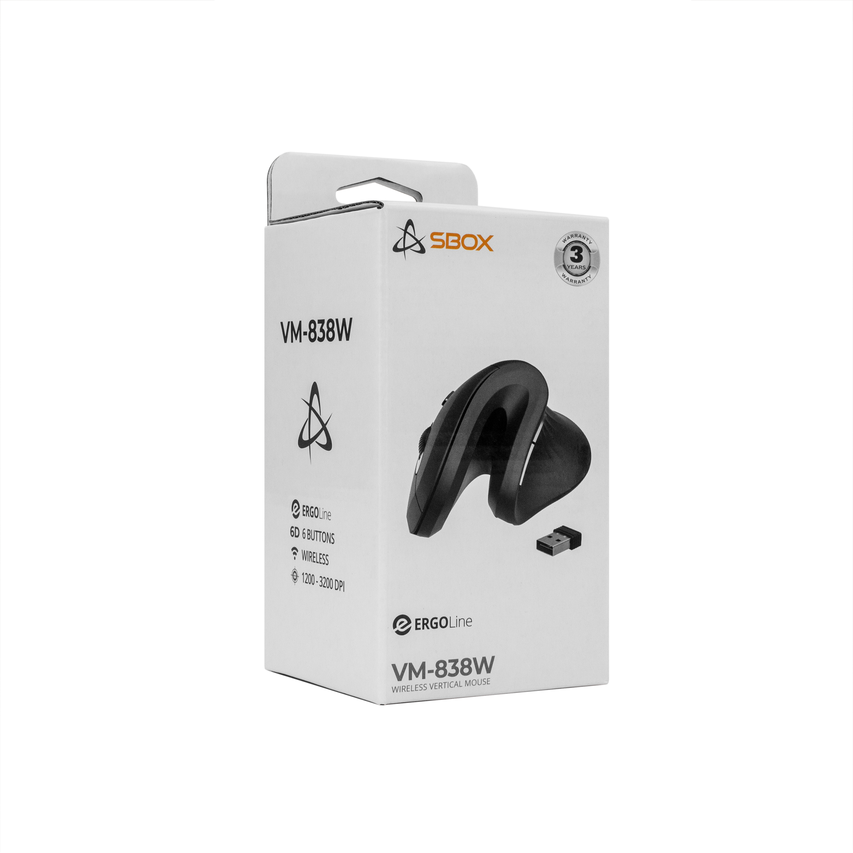 Miš SBOX VM-838W Vertical (bežični) crni-5