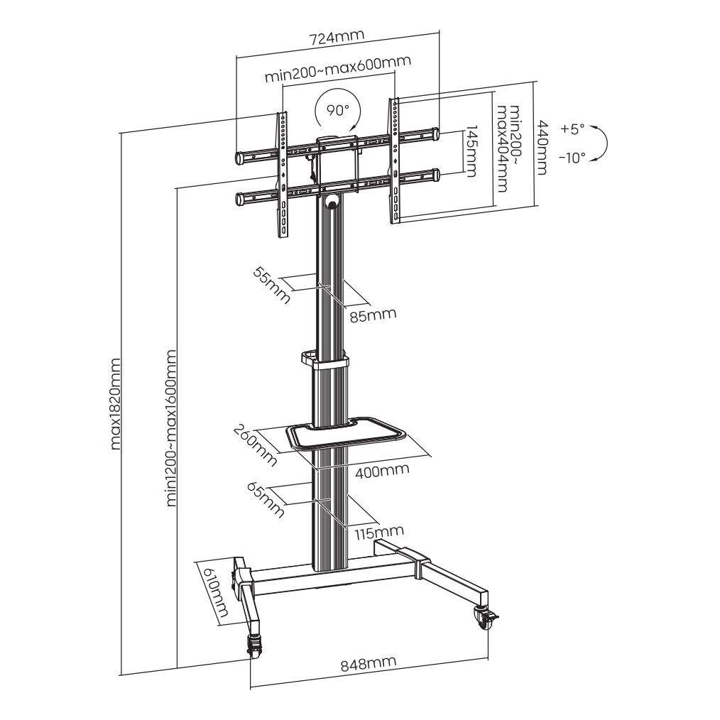 PODNI MOBILNI STALAK SBOX FS-444-15