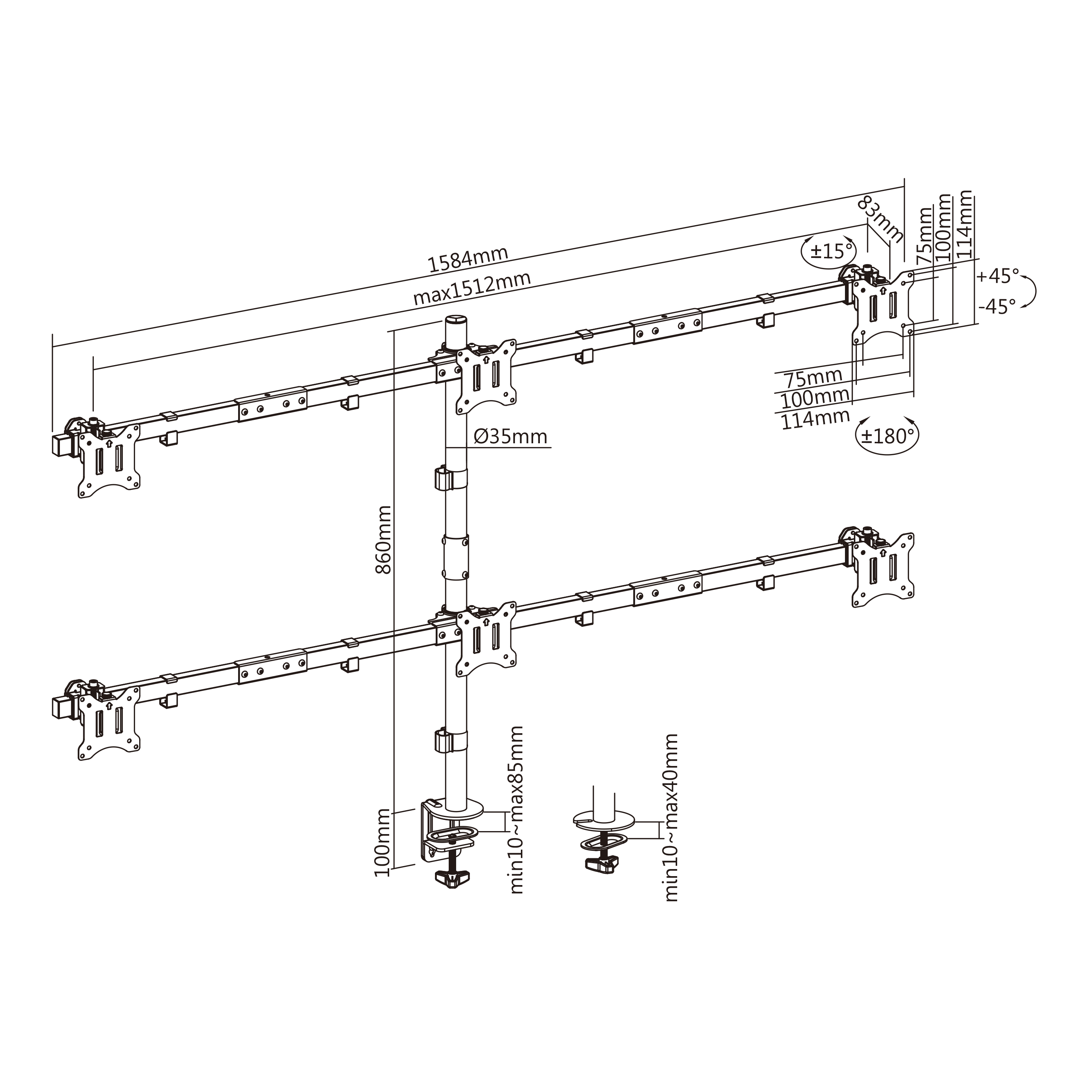 STOLNI STALAK SBOX LCD-352/6-2-4