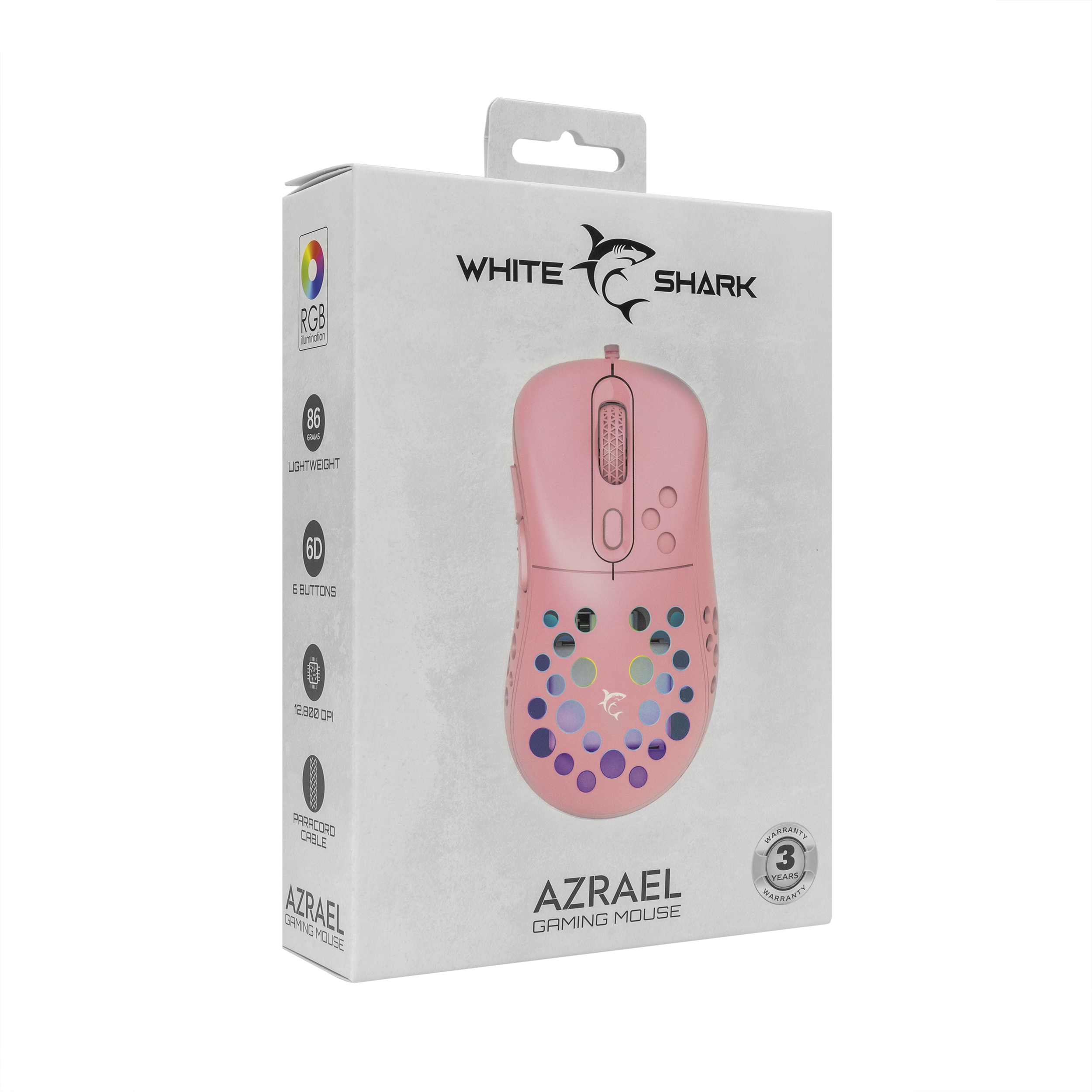 Miš WHITE SHARK GM-5013 AZRAEL / 12.800 DPI - Roza-6