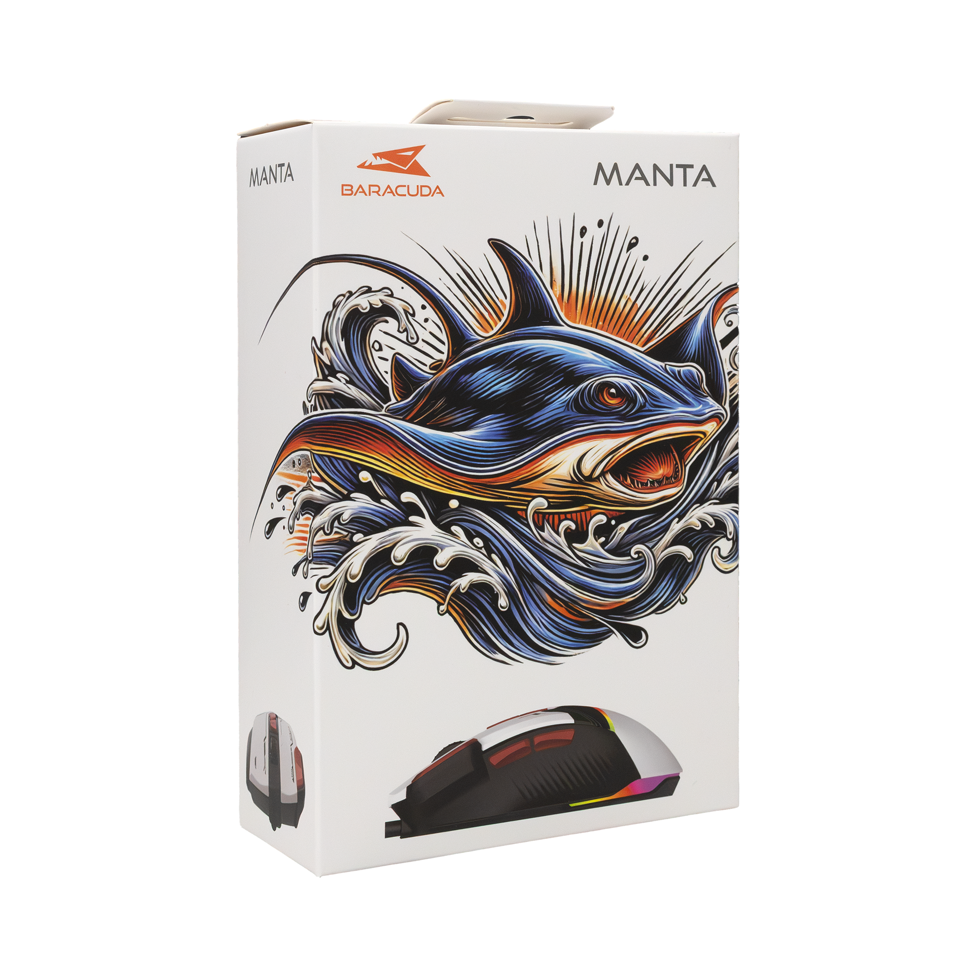 Miš BARACUDA BGM-042 MANTA 12.800 dpi bijeli-11