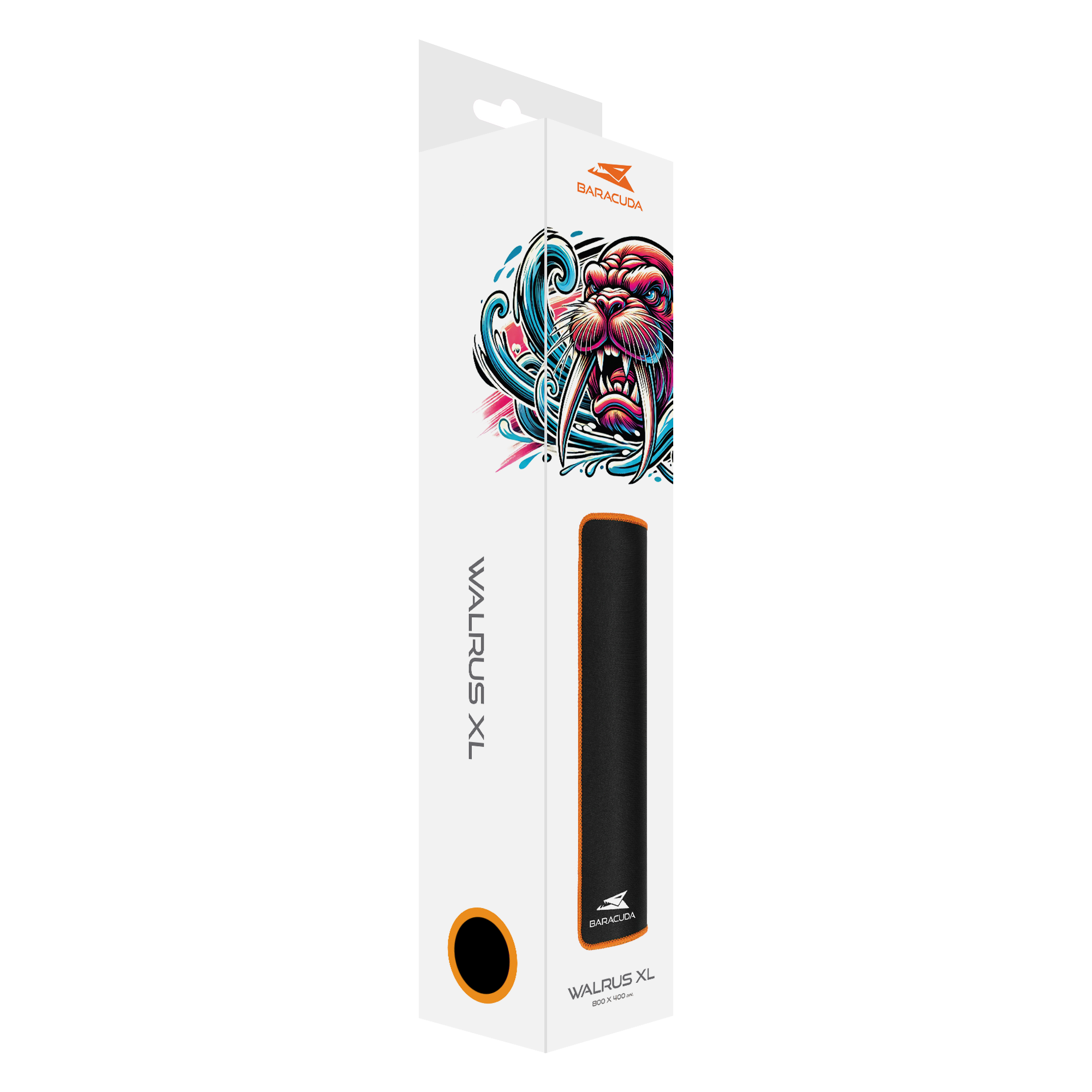 Podloga za miš BARACUDA BGMP-011 WALRUS 800x400 XL crna/narančasta-4