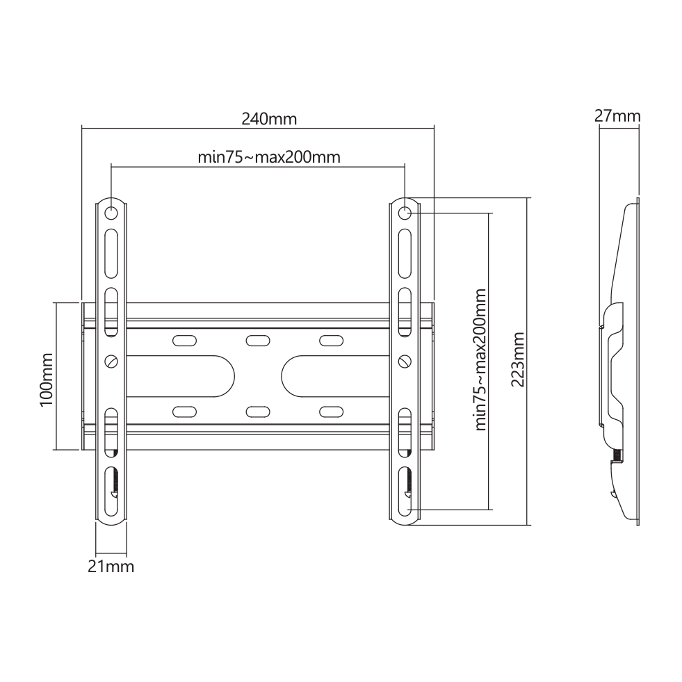 Nosač za TV zidni SBOX PLB-2522F-2 (23"- 43", do 45 kg)-10