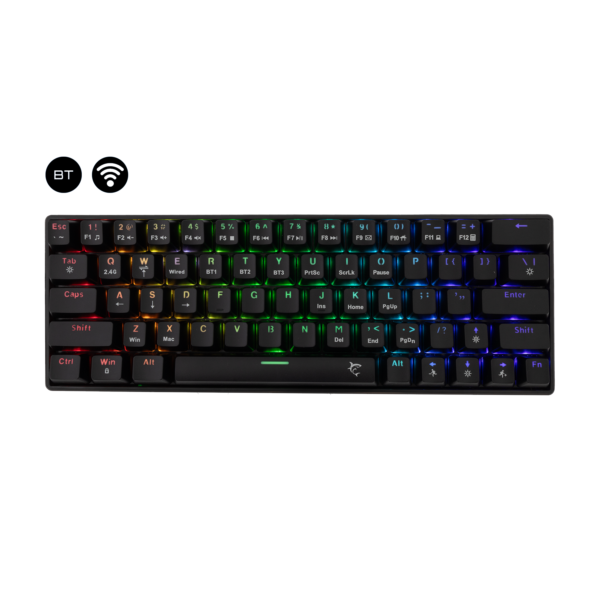 Tipkovnica ESHARK White Shark PL TIPKOVNICA GK-003111 KAIKEN / US (mehanička, crna boja, 63-64 tipki, RGB)