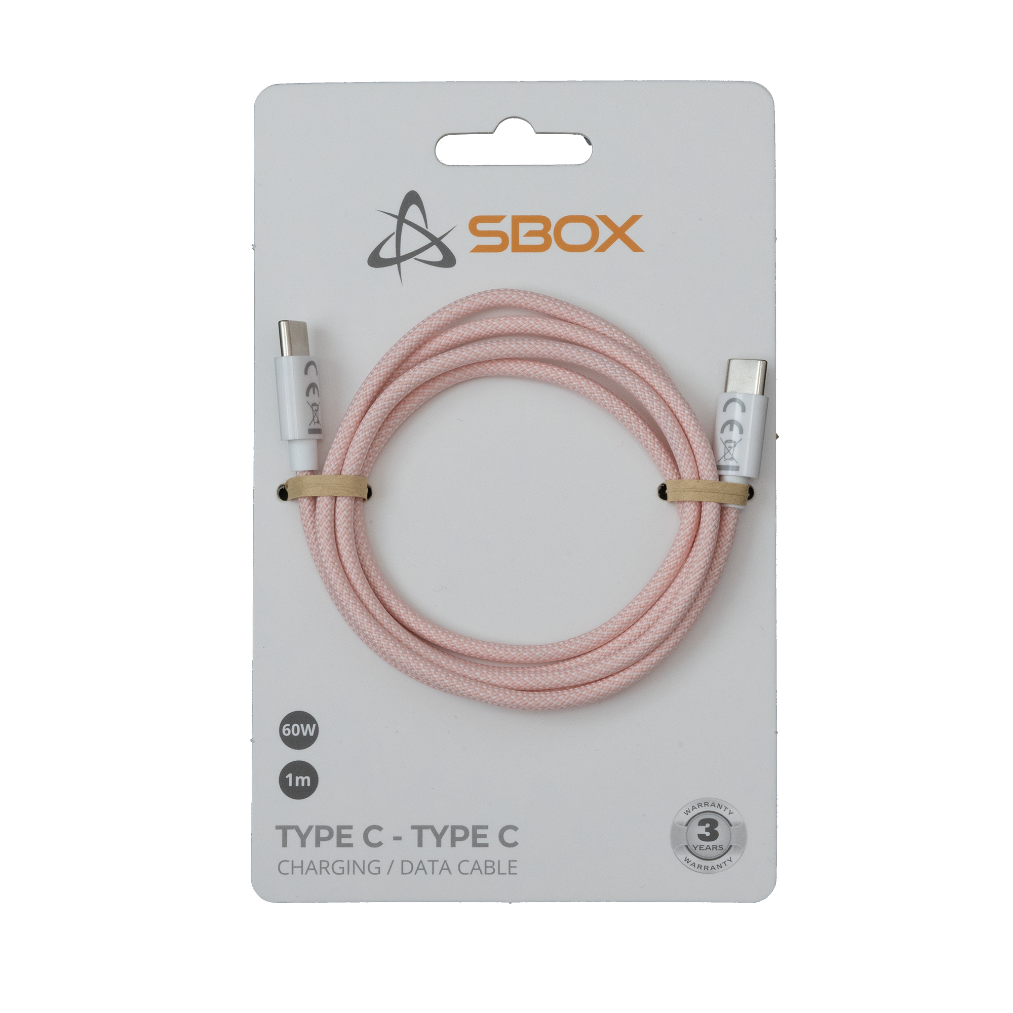 Kabel SBOX USB Type C na USB Type C M/M (1m, 60W) roza-1