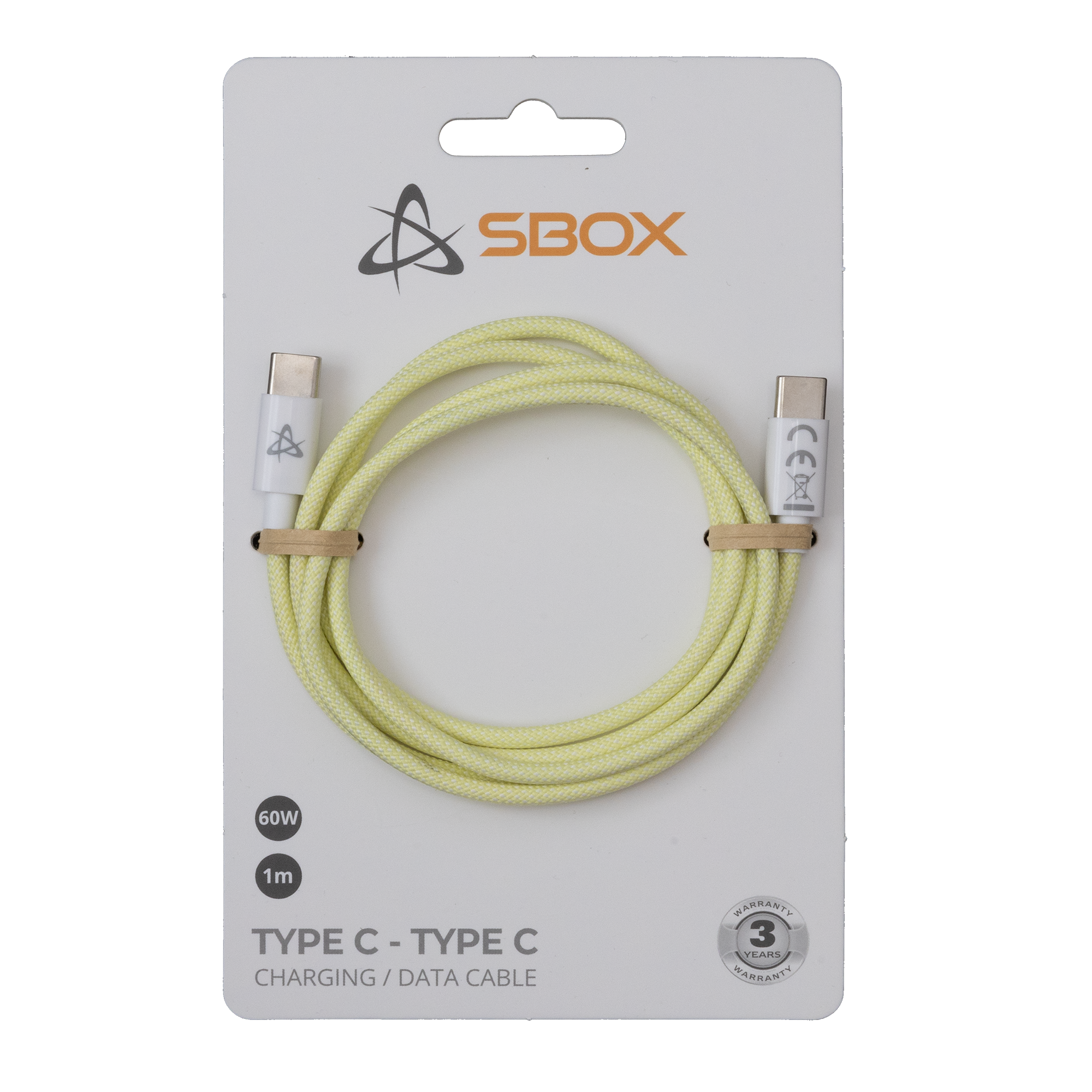 Kabel SBOX USB Type C na USB Type C M/M (1m, 60W) žuti-1