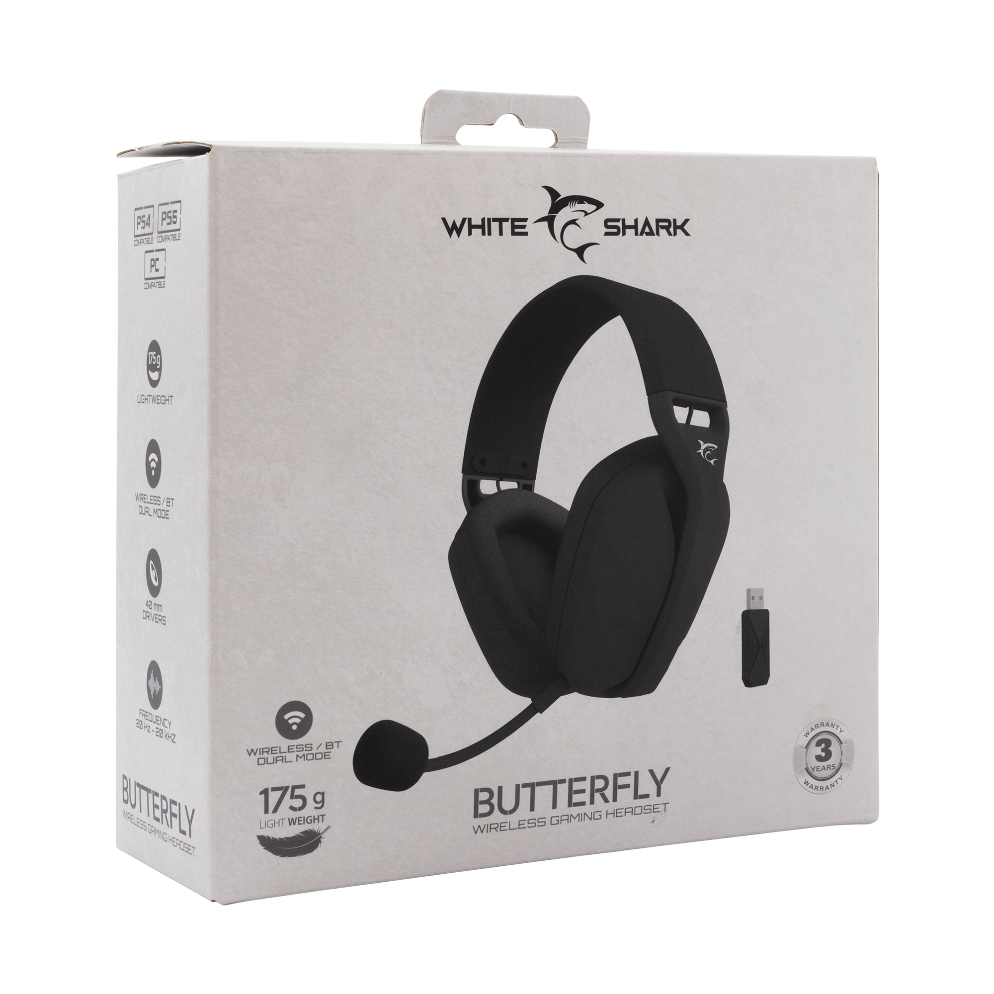 White Shark SLUŠALICE WGH-2442 BUTTERFLY Crne - Wireless-7