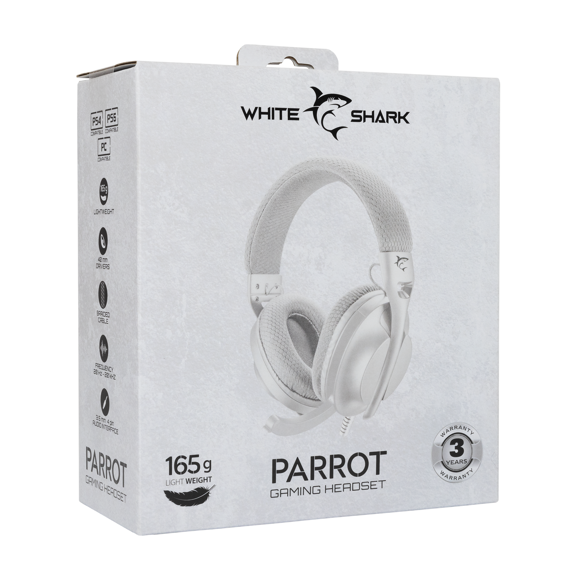 Slušalice WHITE SHARK HEADSET GH-2440 PARROT Bijelo/Sive-12