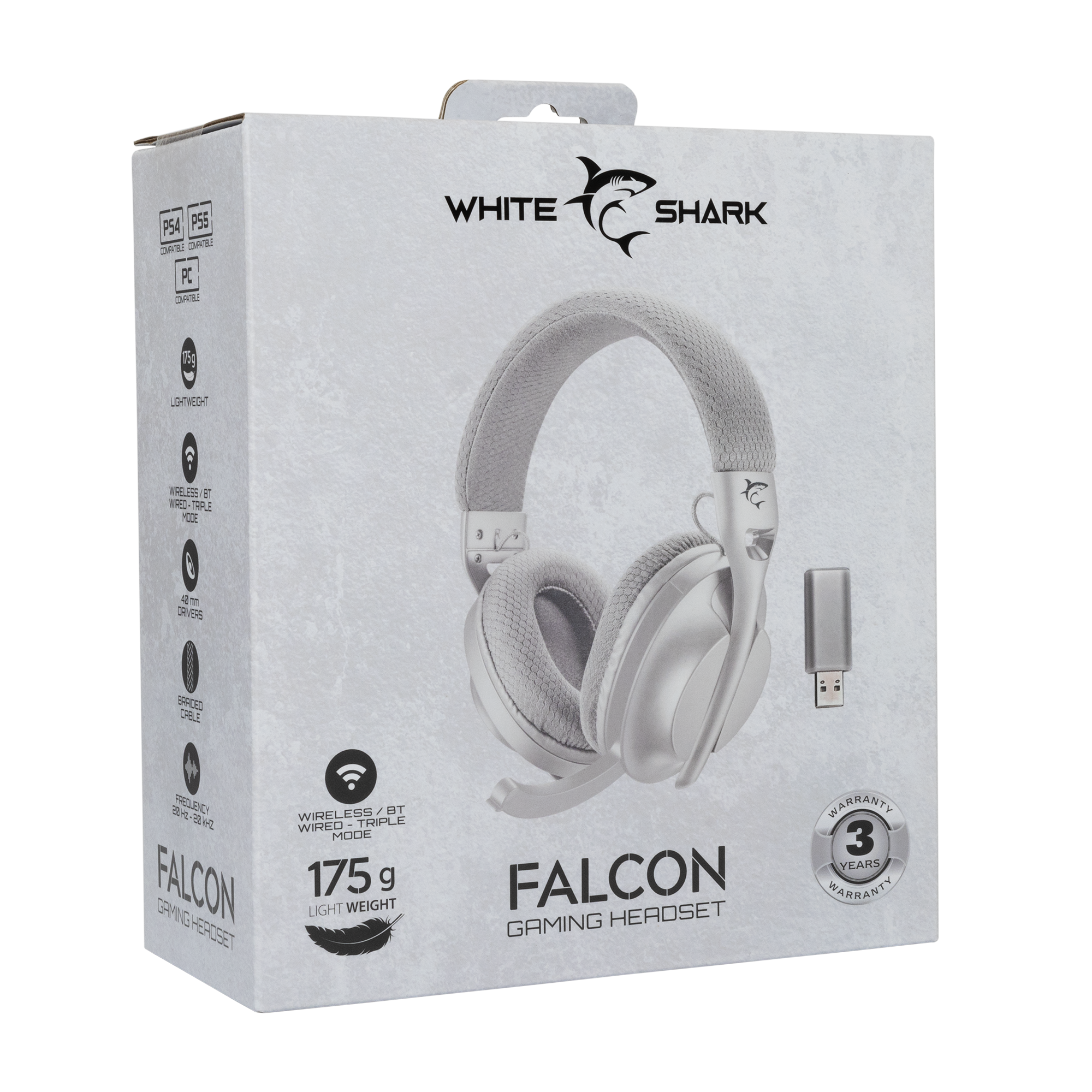Slušalice WHITE SHARK Falcon WGH-2441 (bežične) bijelo/sive-17