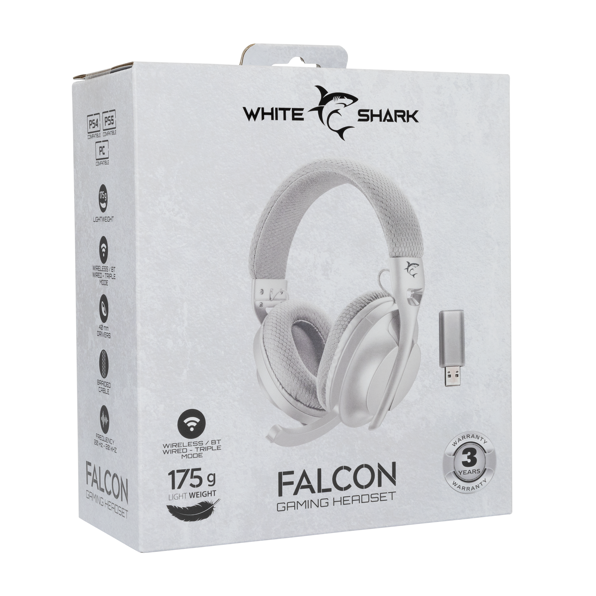 Slušalice WHITE SHARK Falcon WGH-2441 (bežične) bijelo/sive-8