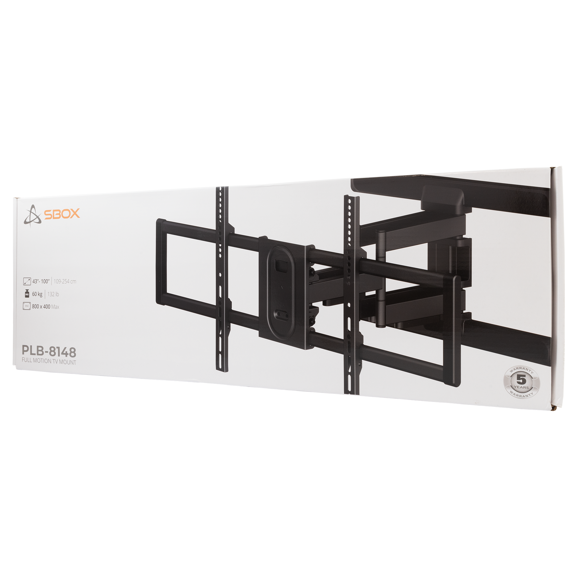 Nosač za TV zidni SBOX PLB-8148 (43"- 100", do 60 kg, nagib 5°-10°, zakret +60°-60°)-4