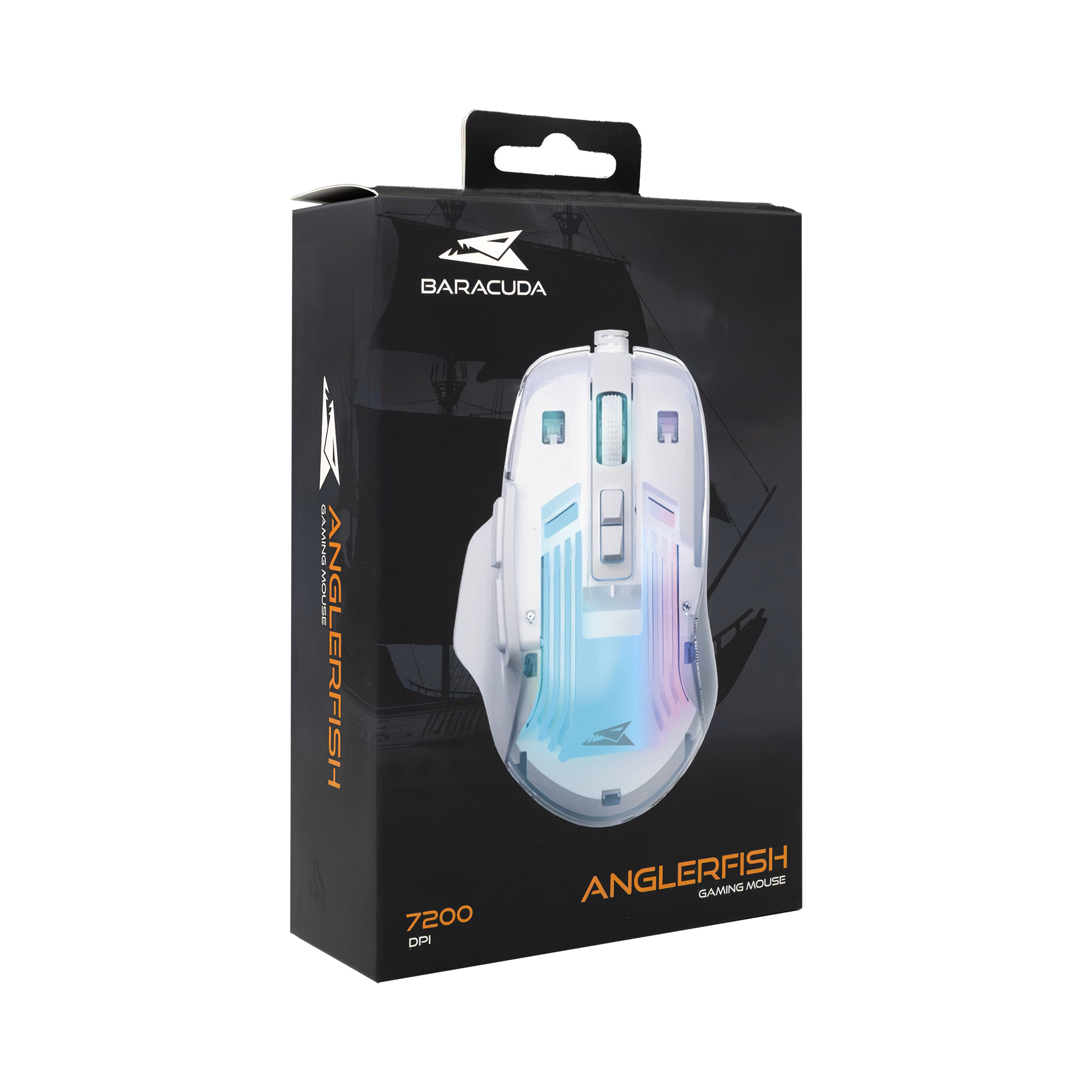 Miš BARACUDA BGM-062 Anglerfish bijeli-13