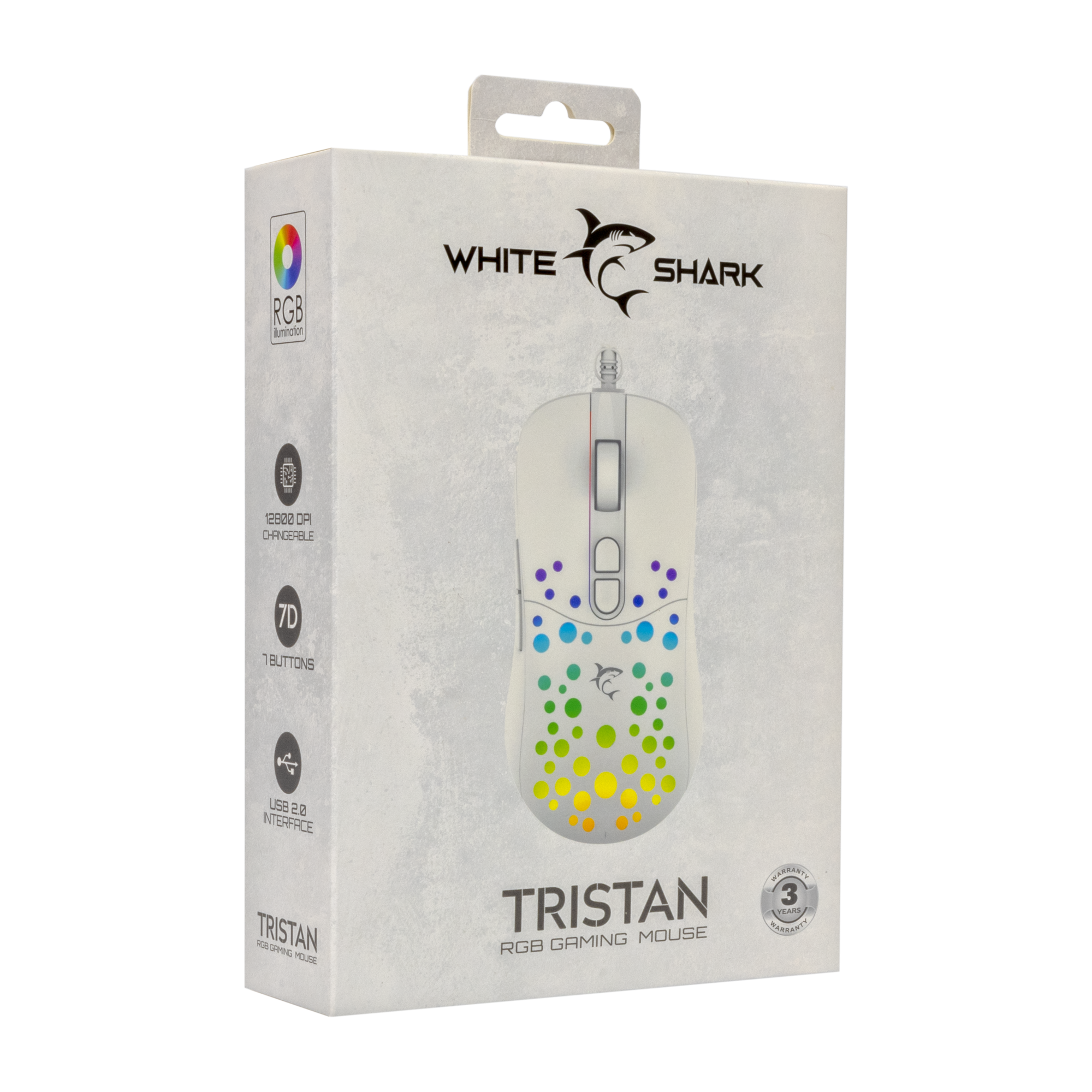 Miš WHITE SHARK GM-9004 TRISTAN-2 (RGB / 12.800 dpi) bijeli-6
