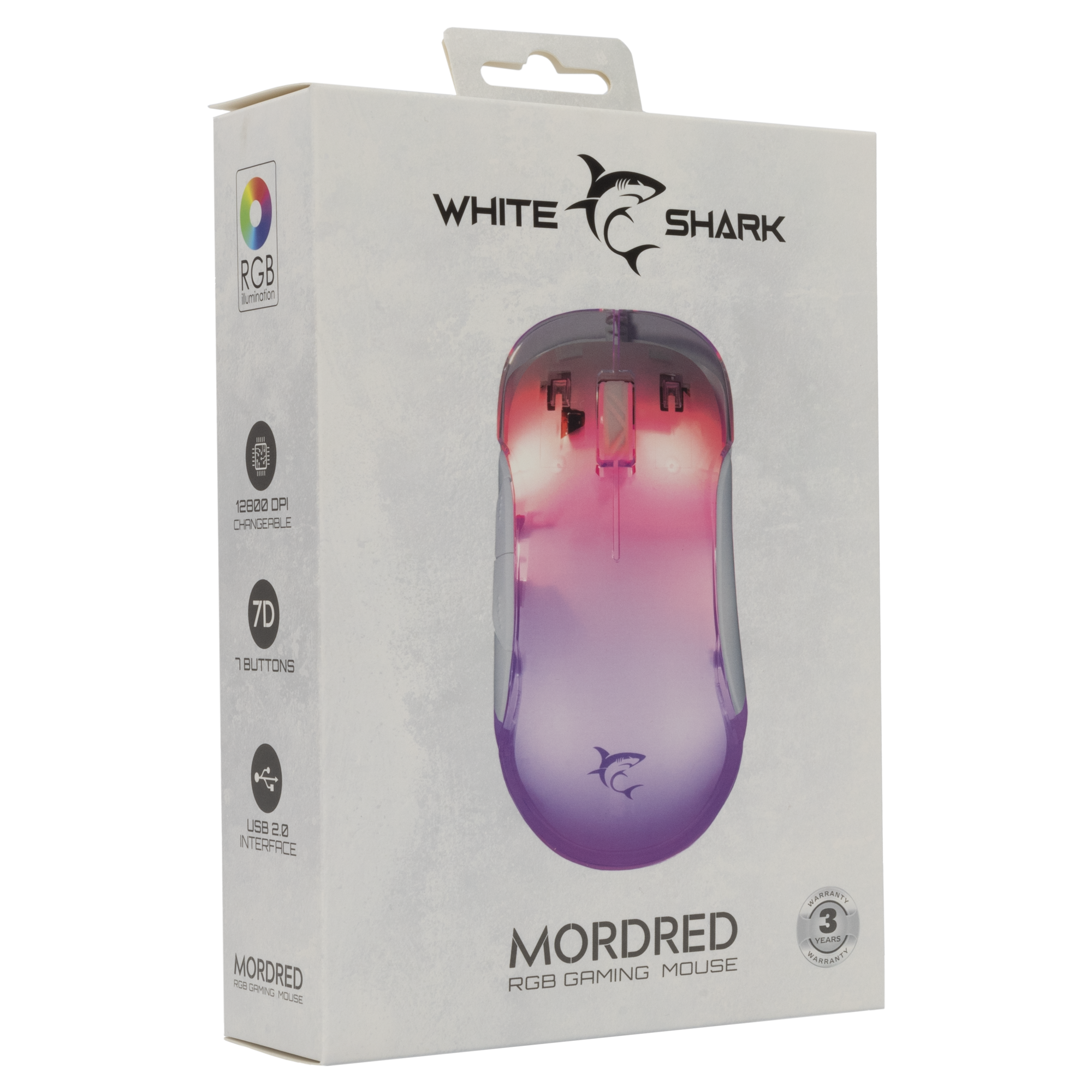 Miš WHITE SHARK GM-5017 Mordred bijeli-6