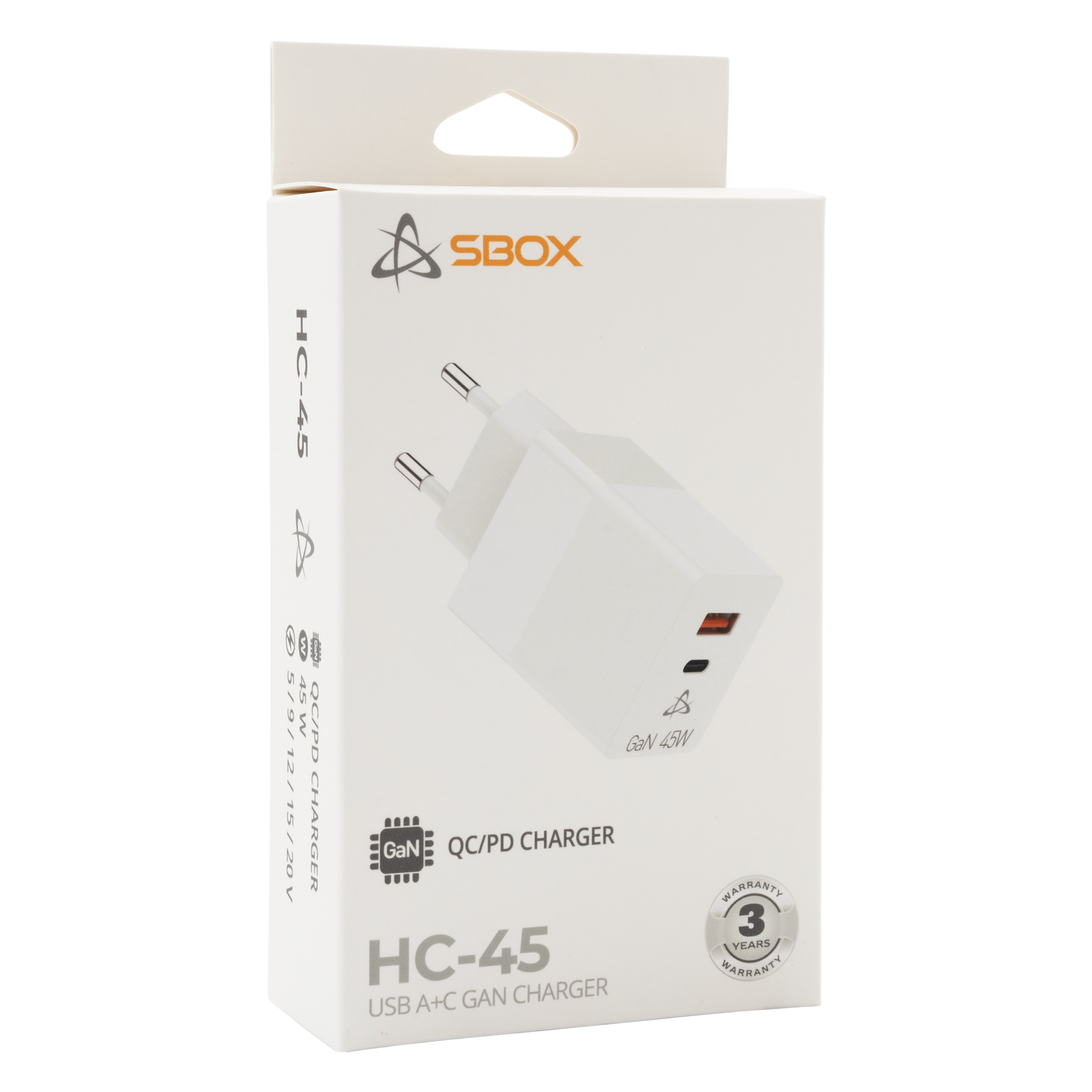 Punjač SBOX HC-45 (2 ulaza, USB, 45W)-7