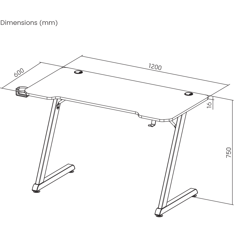 Gaming stol WHITE SHARK Helix (120x60cm, crni)-7