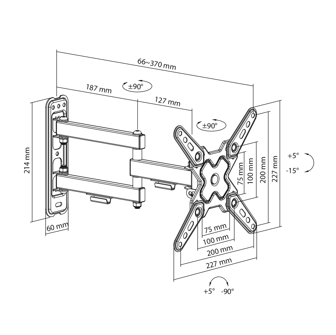 Nosač za monitor SBOX LCD-223-2 (s duplom rukom, 13"-43", do 20 kg)-8