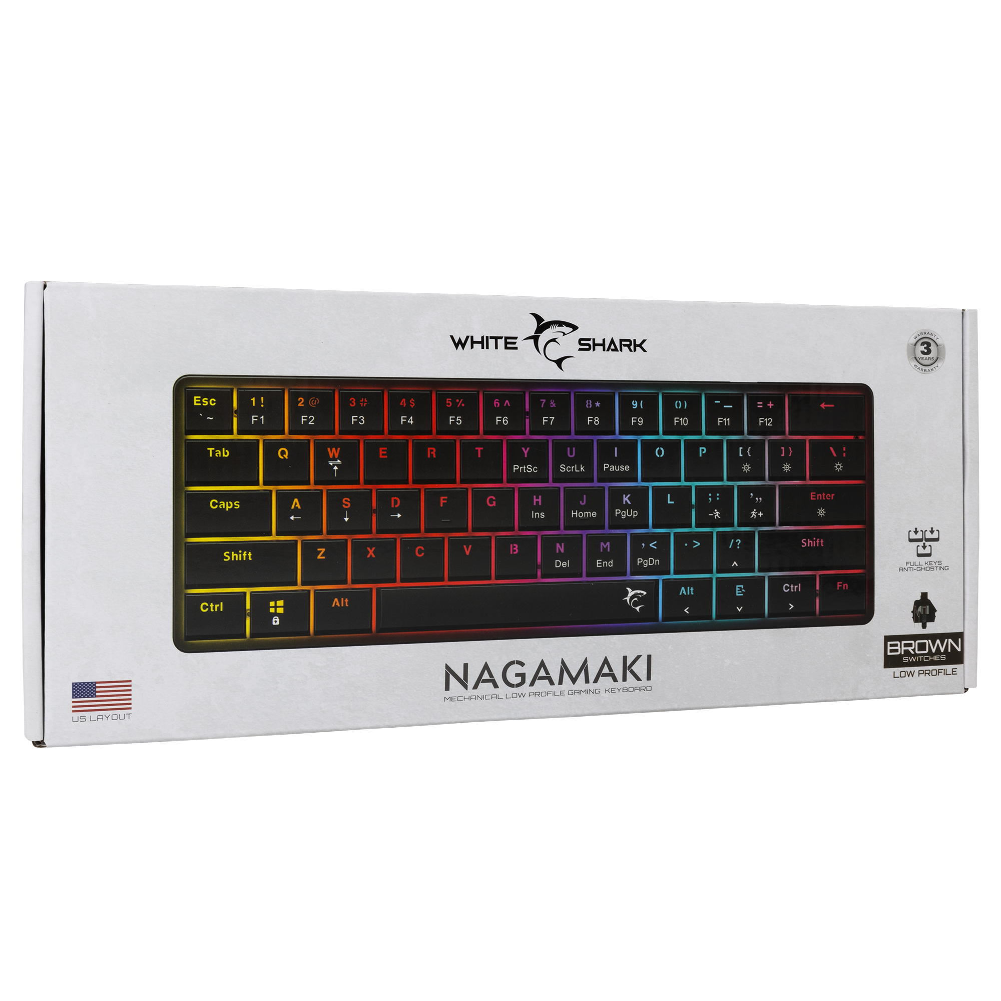 White Shark TIPKOVNICA GK-006131 NAGAMAKI Crna-Mehanicka / US-BROWN.SW-8