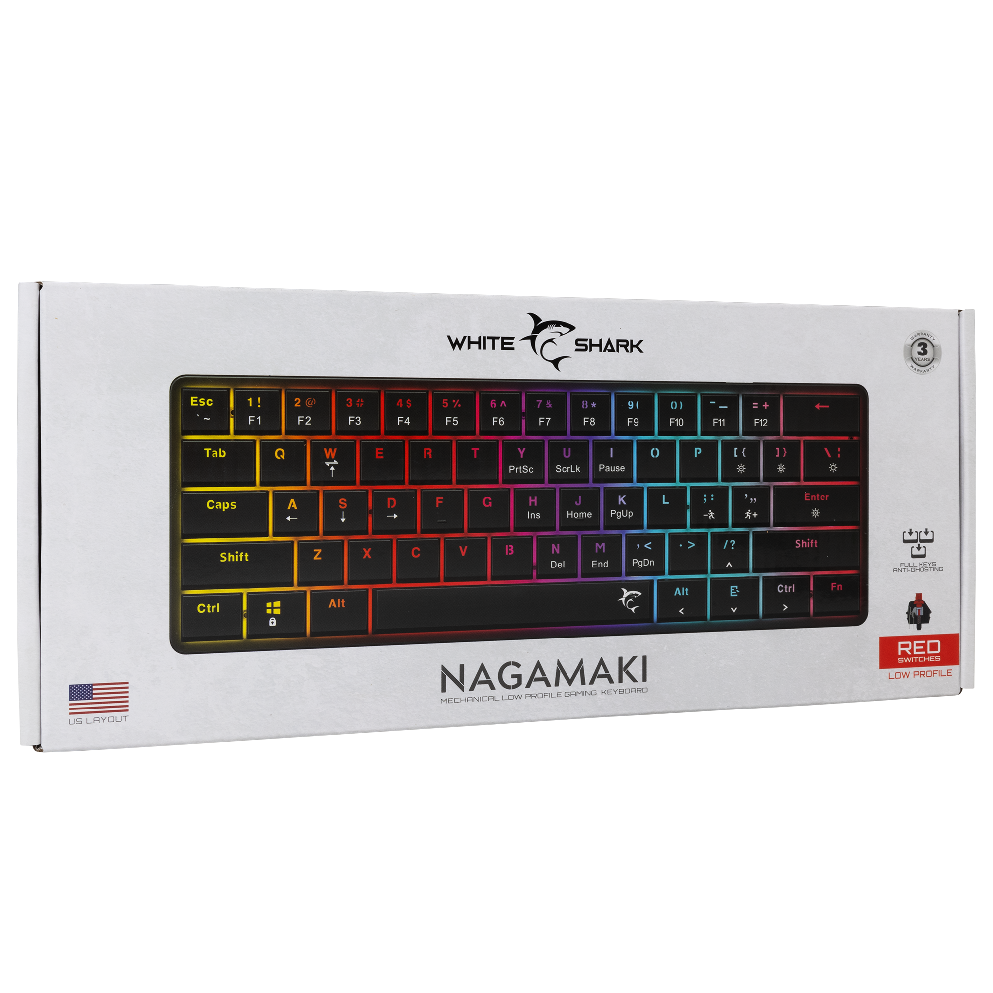 White Shark TIPKOVNICA GK-006111 NAGAMAKI Crna-Mehanicka / US-RED.SW-8