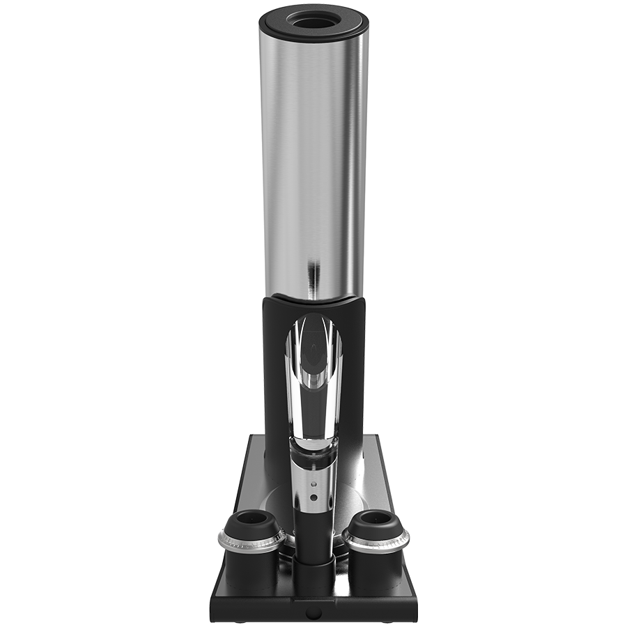 Prestigio Garda, smart wine opener, simple operation with 2 buttons, aerator, vacuum stopper preserver, foil cutter, opens up to 50 bottles wihout recharging, premium design, 500mAh battery, Dimension-8