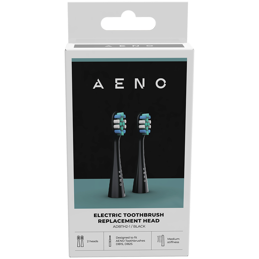 Zamjenske glave za četkicu za zube AENO, crne, Dupont vlakna, 2 komada u setu (za ADB0002S/ADB0001S)-1