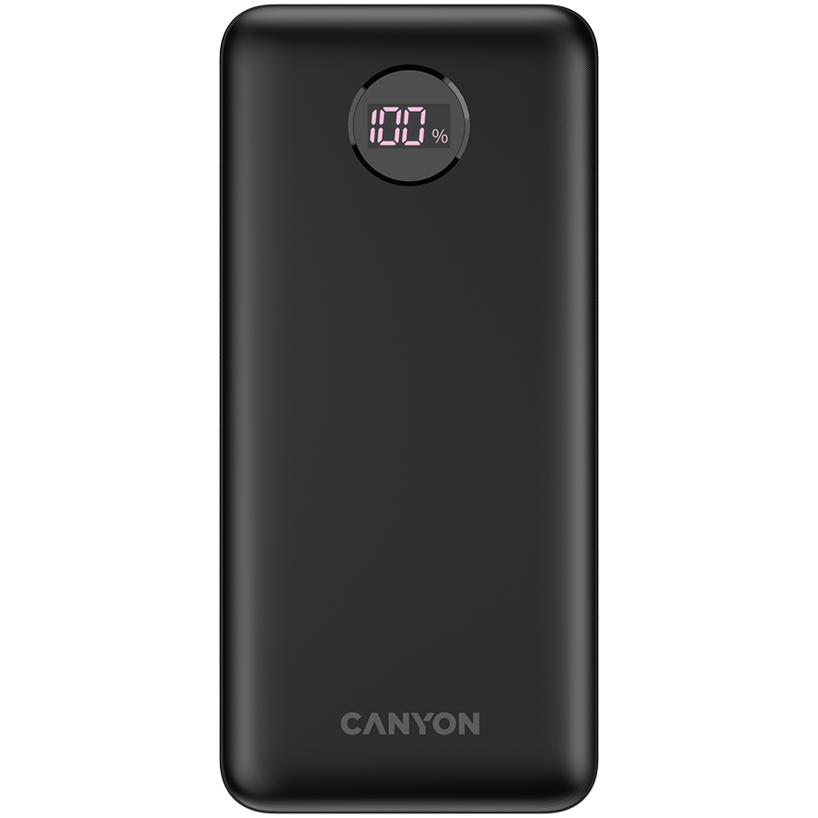 Power bank CANYON PB-2002 (kapacitet 20000mAh, ulaz Type-C, izlaz Type-C/USBA1/USBA2, crna boja)-0