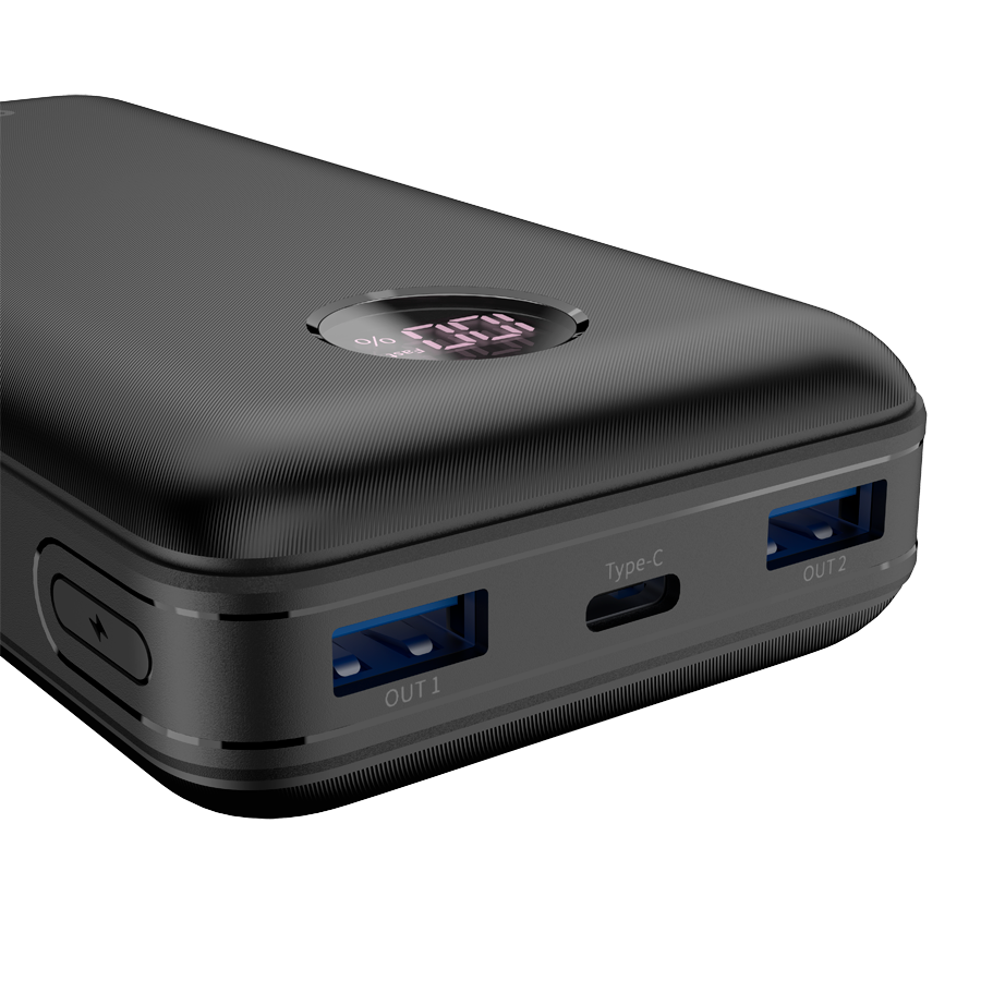 Power bank CANYON PB-2002 (kapacitet 20000mAh, ulaz Type-C, izlaz Type-C/USBA1/USBA2, crna boja)-2