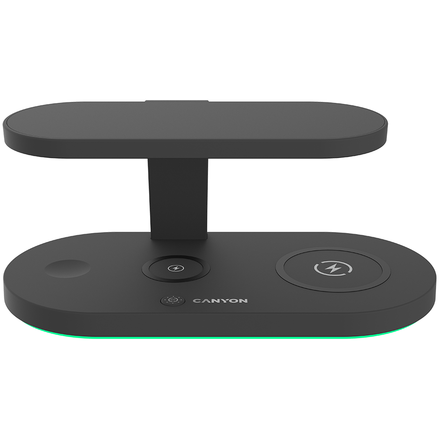 CANYON WS-501 5in1 Wireless charger, with UV sterilizer, with touch button for Running water light, Input QC36W or PD30W, Output 15W/10W/7.5W/5W, USB-A 10W(max), Type c to USB-A cable length 1.2m, 188-0