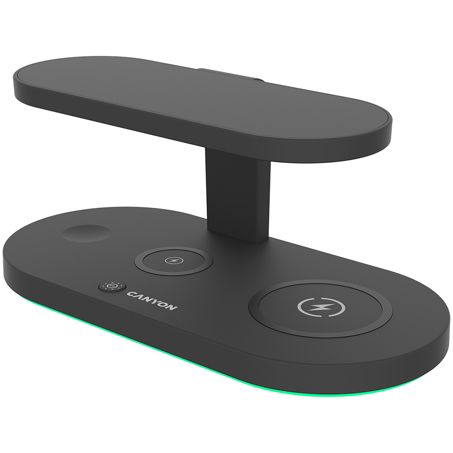 CANYON WS-501 5in1 Wireless charger, with UV sterilizer, with touch button for Running water light, Input QC36W or PD30W, Output 15W/10W/7.5W/5W, USB-A 10W(max), Type c to USB-A cable length 1.2m, 188-1