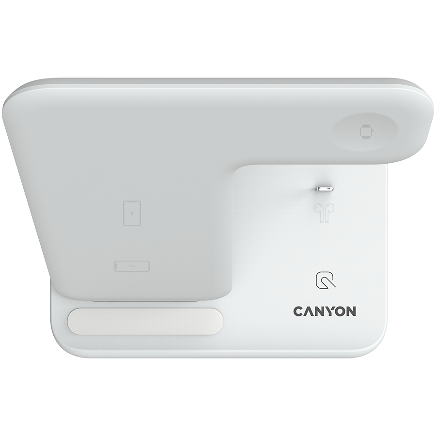 CANYON WS-302 3in1 Wireless charger, with touch button for Running water light, Input 9V/2A, 12V/2A, Output 15W/10W/7.5W/5W, Type c to USB-A cable length 1.2m, 137*103*140mm, 0.22Kg bijela-3