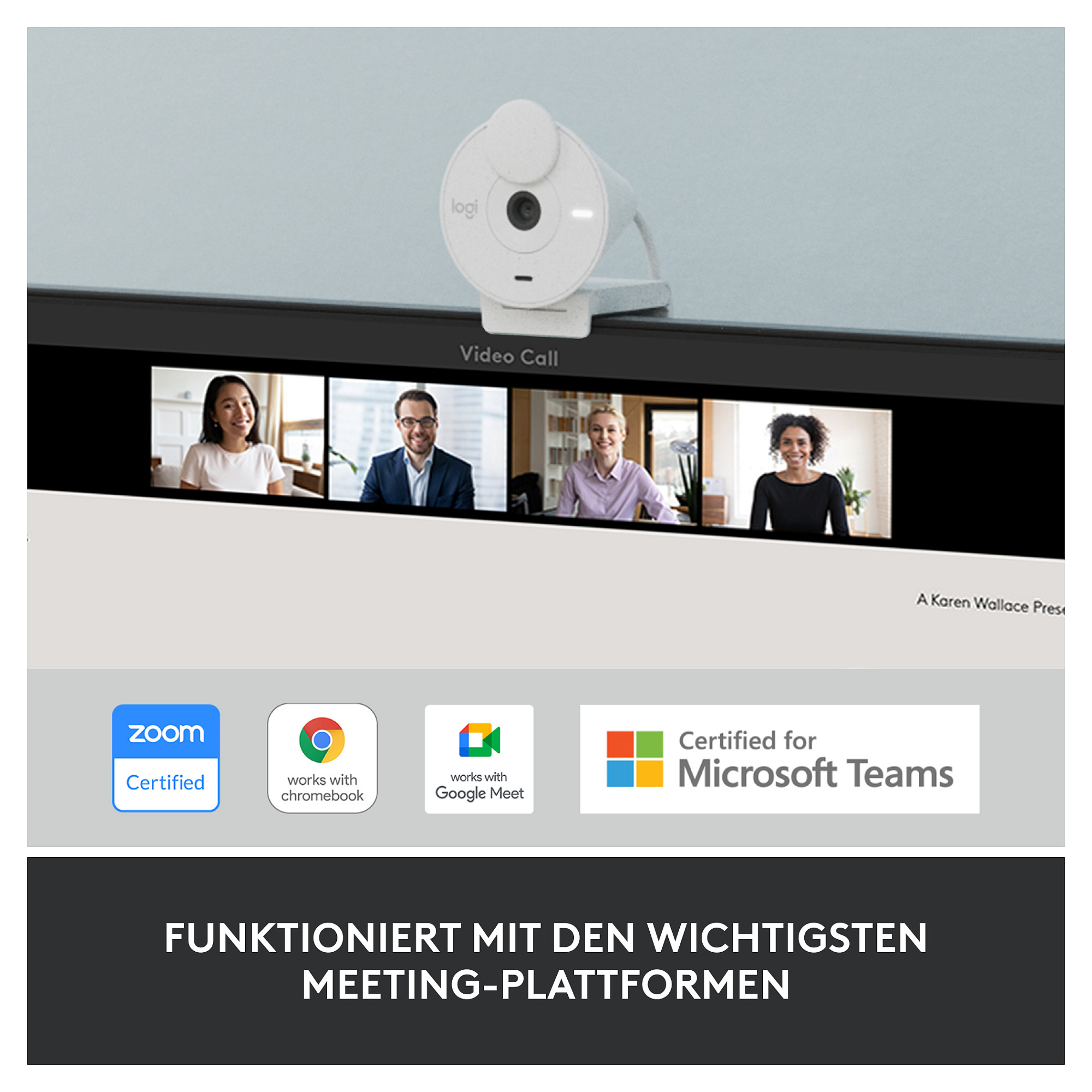 LOGITECH Brio 300 Full HD webcam - OFF-WHITE - USB-9