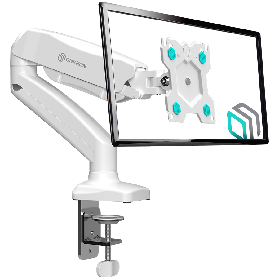 Nosač za monitor stolni ONKRON G80-W (13"- 32", do 8 kg, zakretni, bijeli)-0