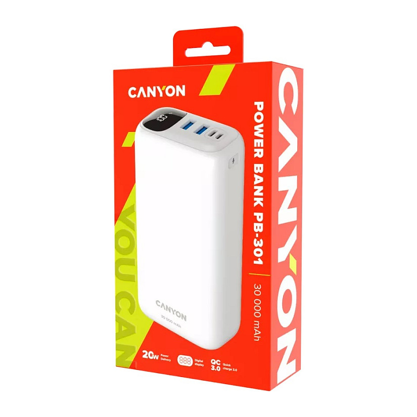 Power bank CANYON PB - 301 (kapacitet 30000 mAh, ulaz DC 5V/2A, 9V/2A, izlaz DC 5/9/12 V)-7