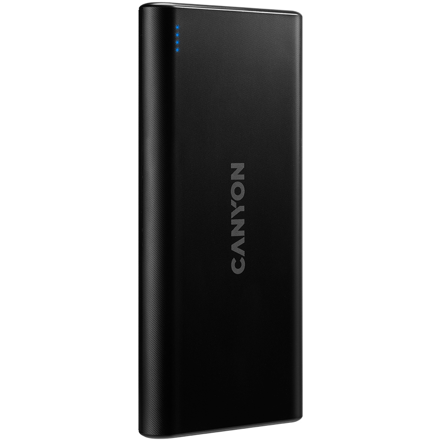 CANYON PB-106 Power bank 10000mAh Li-poly battery, Input 5V/2A, Output 5V/2.1A(Max), USB cable length 0.3m, 140*68*16mm, 0.24Kg crna-1