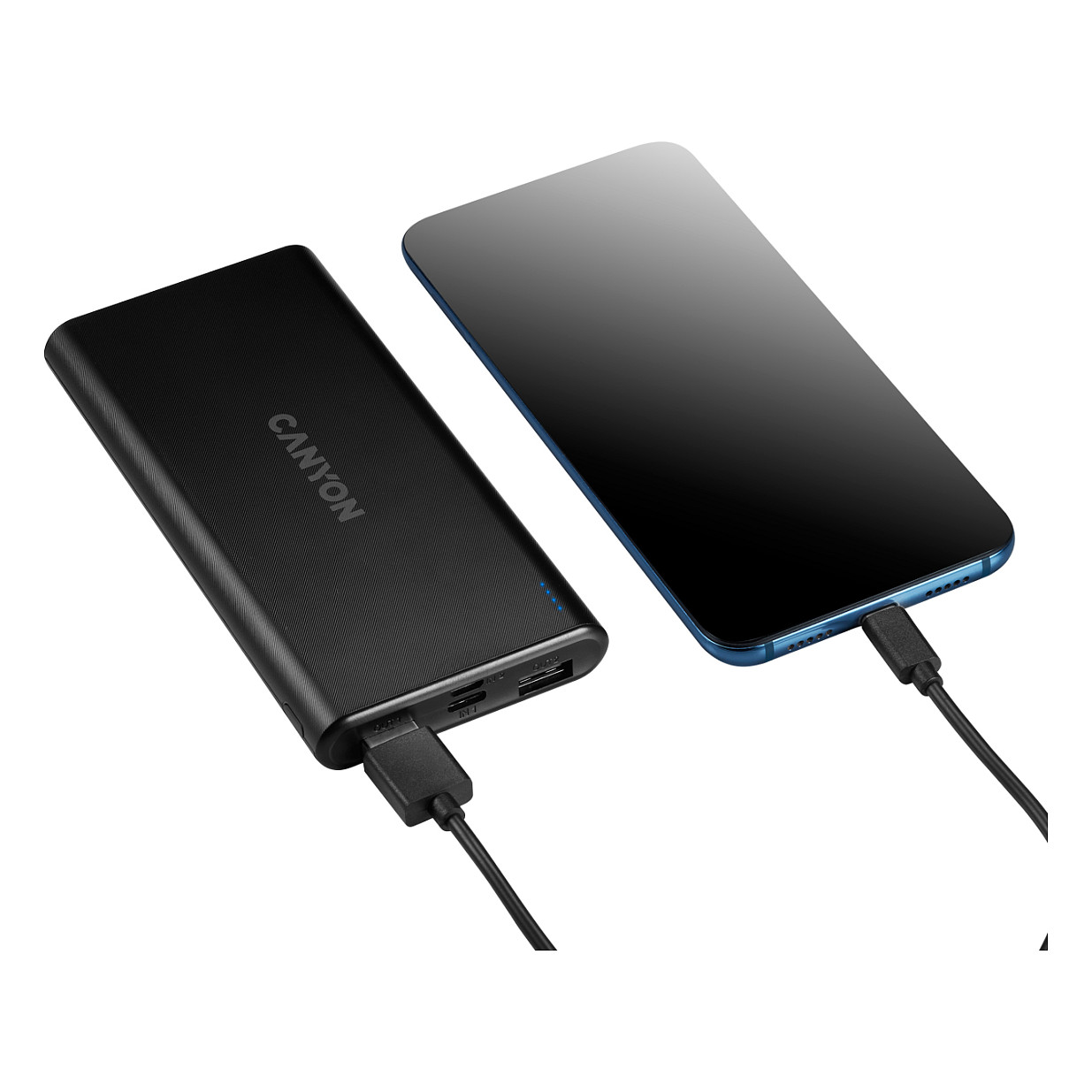 CANYON PB-106 Power bank 10000mAh Li-poly battery, Input 5V/2A, Output 5V/2.1A(Max), USB cable length 0.3m, 140*68*16mm, 0.24Kg crna-5