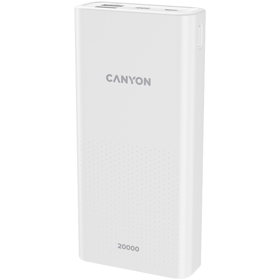 CANYON PB-2001 Power bank 20000mAh Li-poly battery, Input 5V/2A , Output 5V/2.1A(Max) , 144*69*28.5mm, 0.440Kg bijela-1